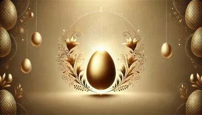 Golden Easter Egg With Floral Ornamentation