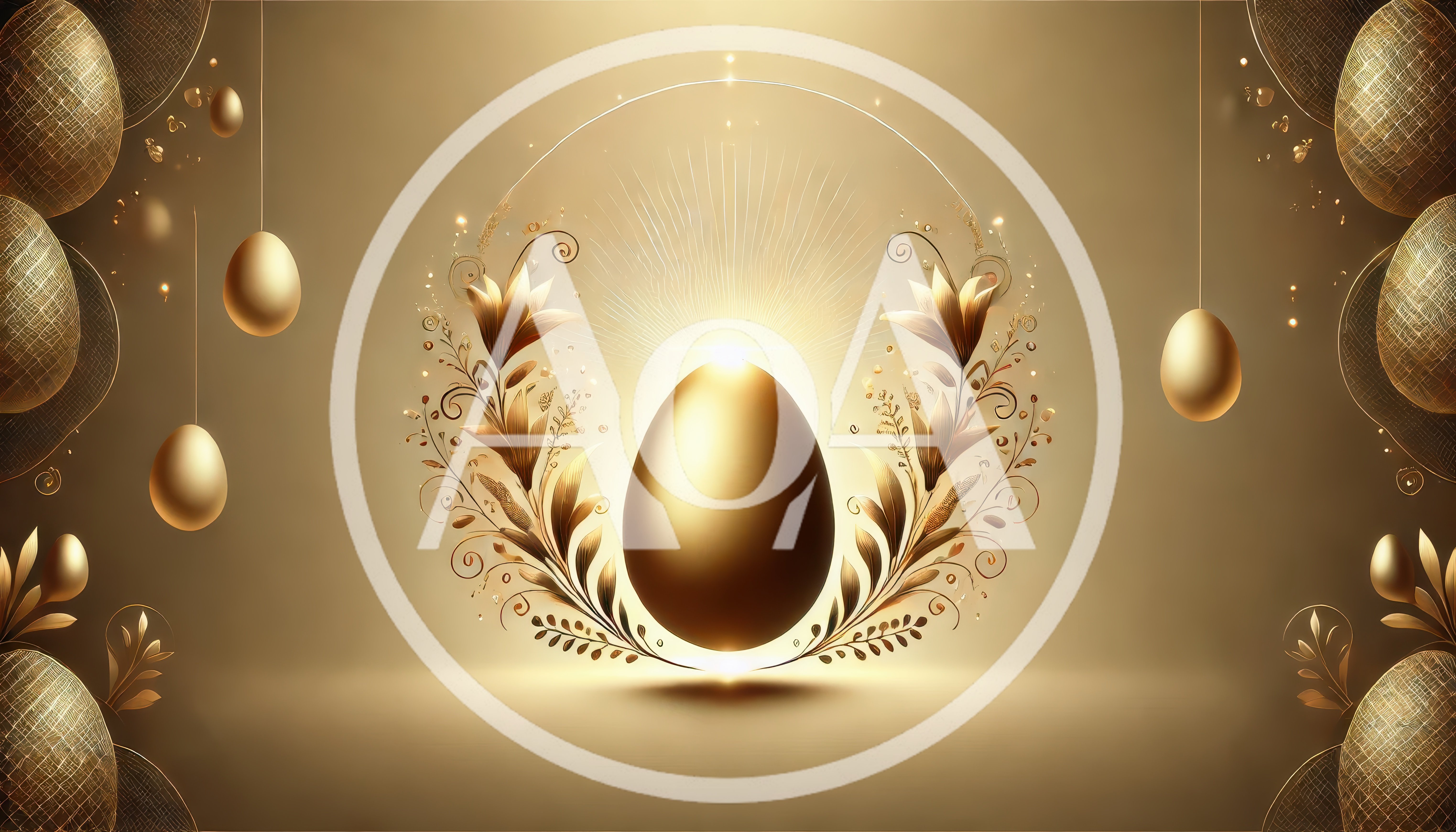 Golden Easter Egg With Floral Ornamentation