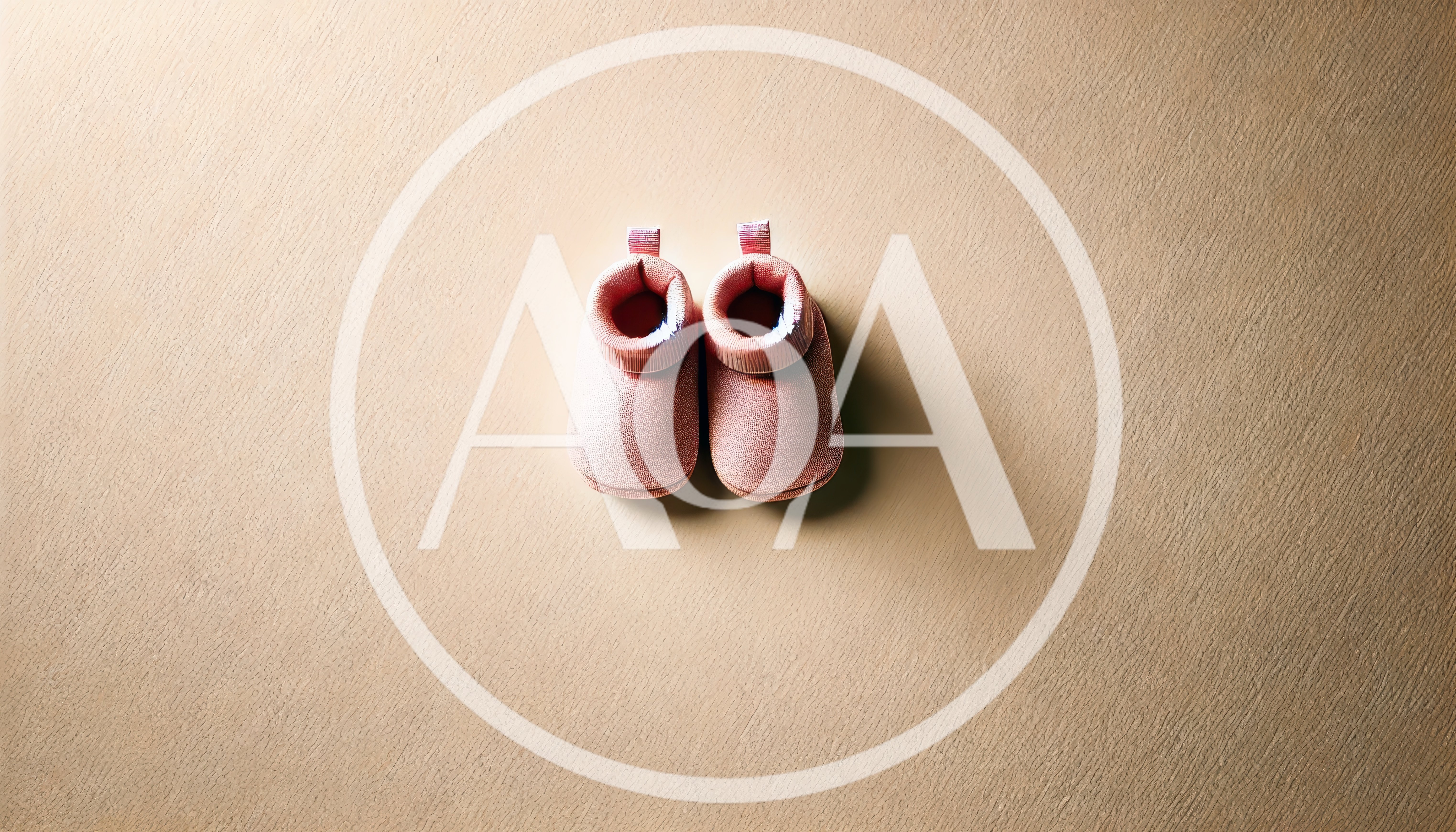Pair of Pink Baby Booties on Textured Surface