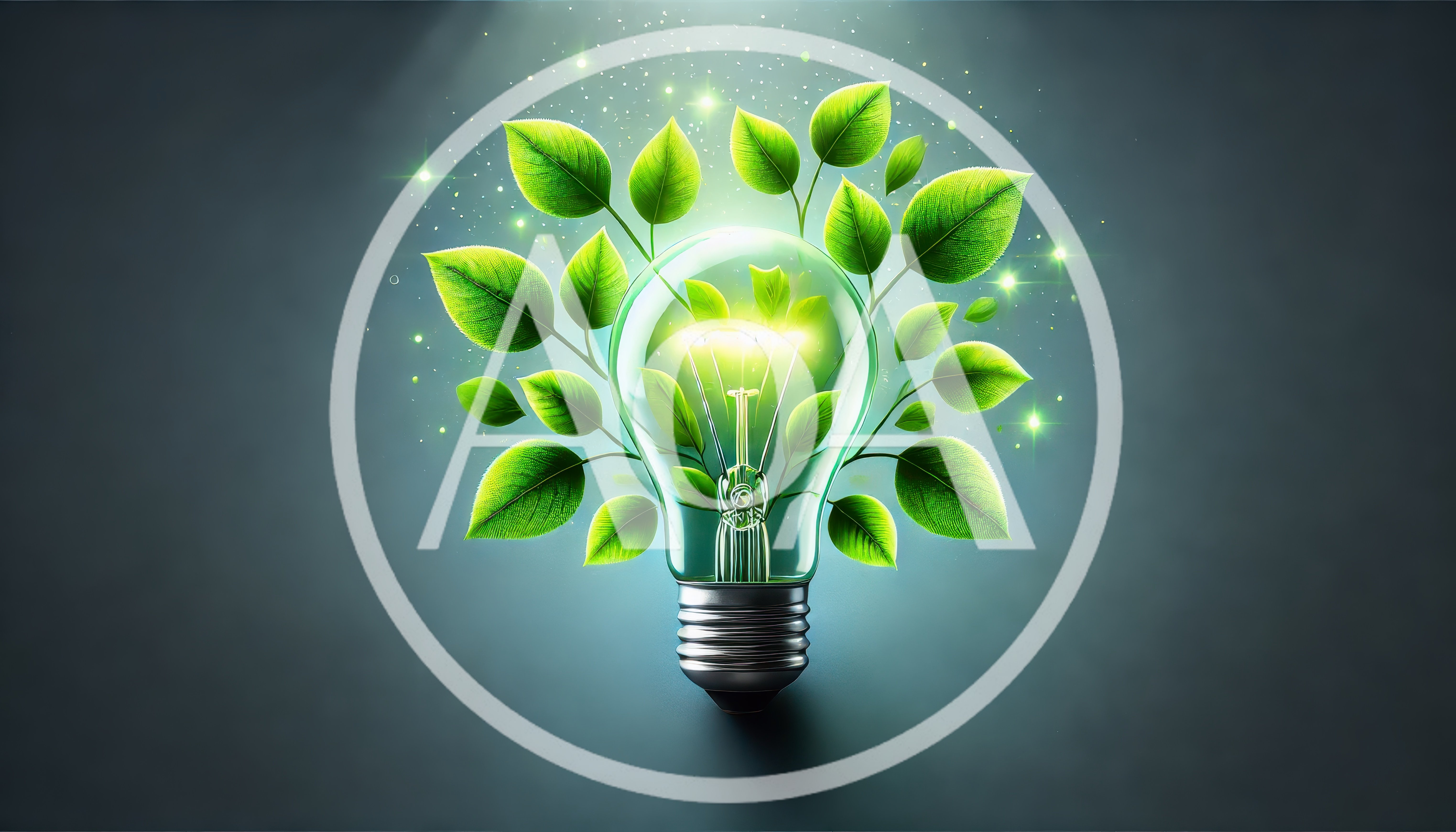 Light Bulb With Green Leaves Concept