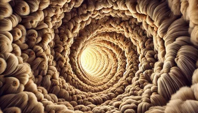 Abstract Furry Tunnel With Glowing Light Center