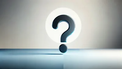 Glossy Metallic Question Mark Symbol On Minimalist Surface