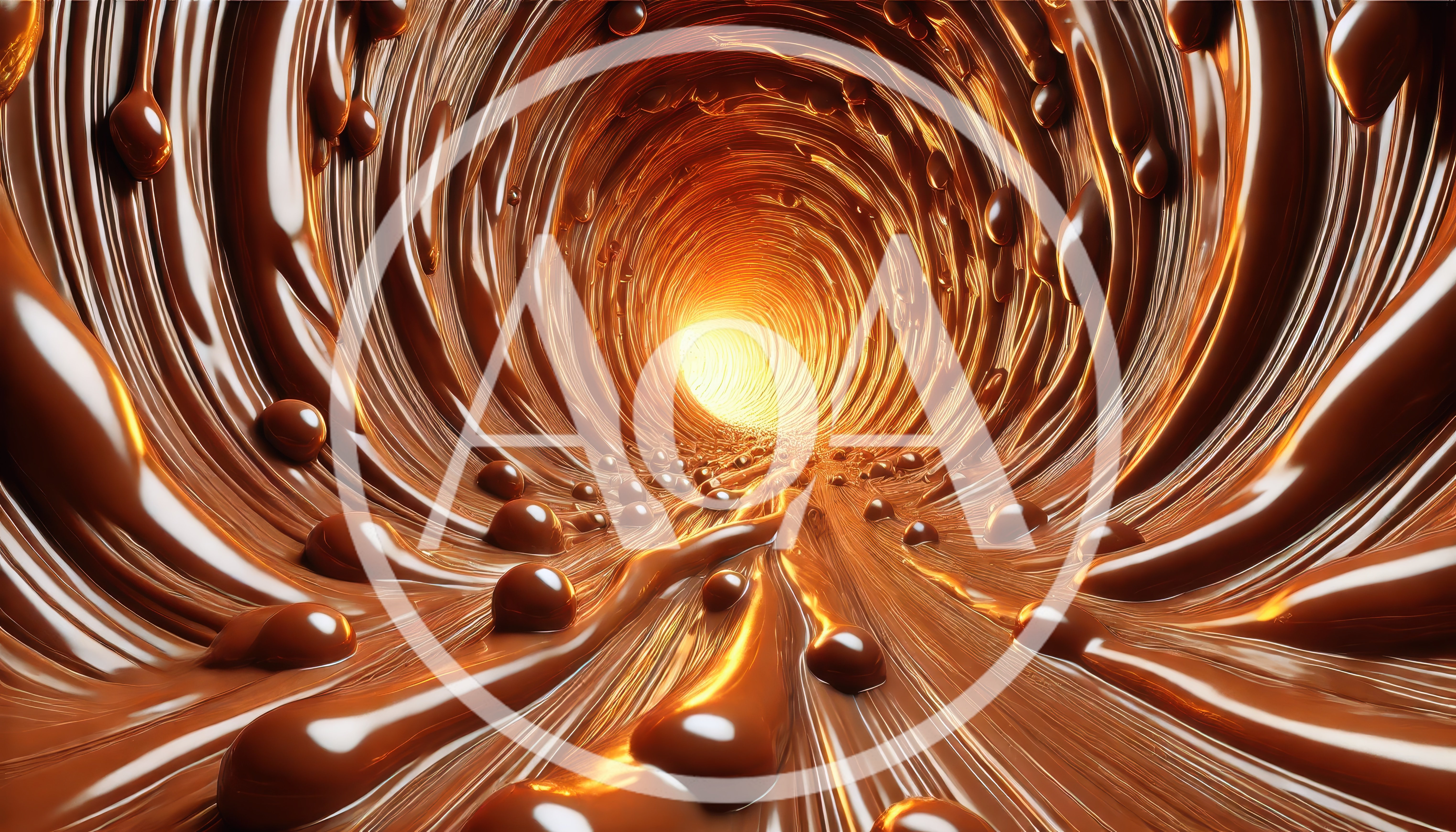 Abstract Tunnel Of Flowing Liquid Chocolate