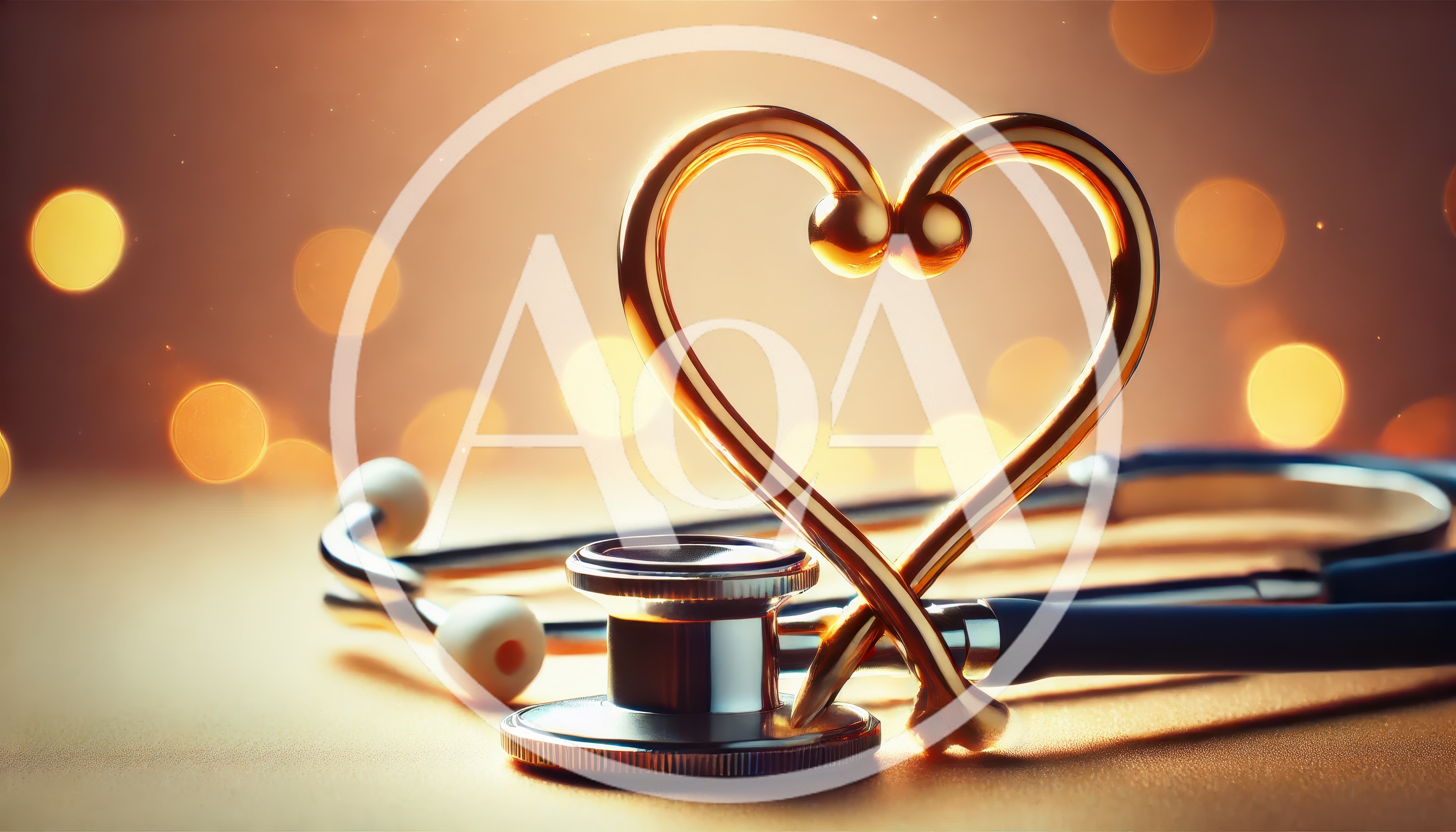 Stethoscope With Golden Heart Shape Symbol