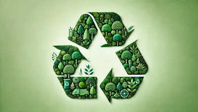 Recycle Symbol Composed Of Lush Green Nature Elements