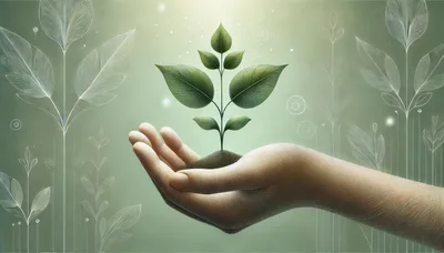 Hand Holding A Small Green Plant Sprout