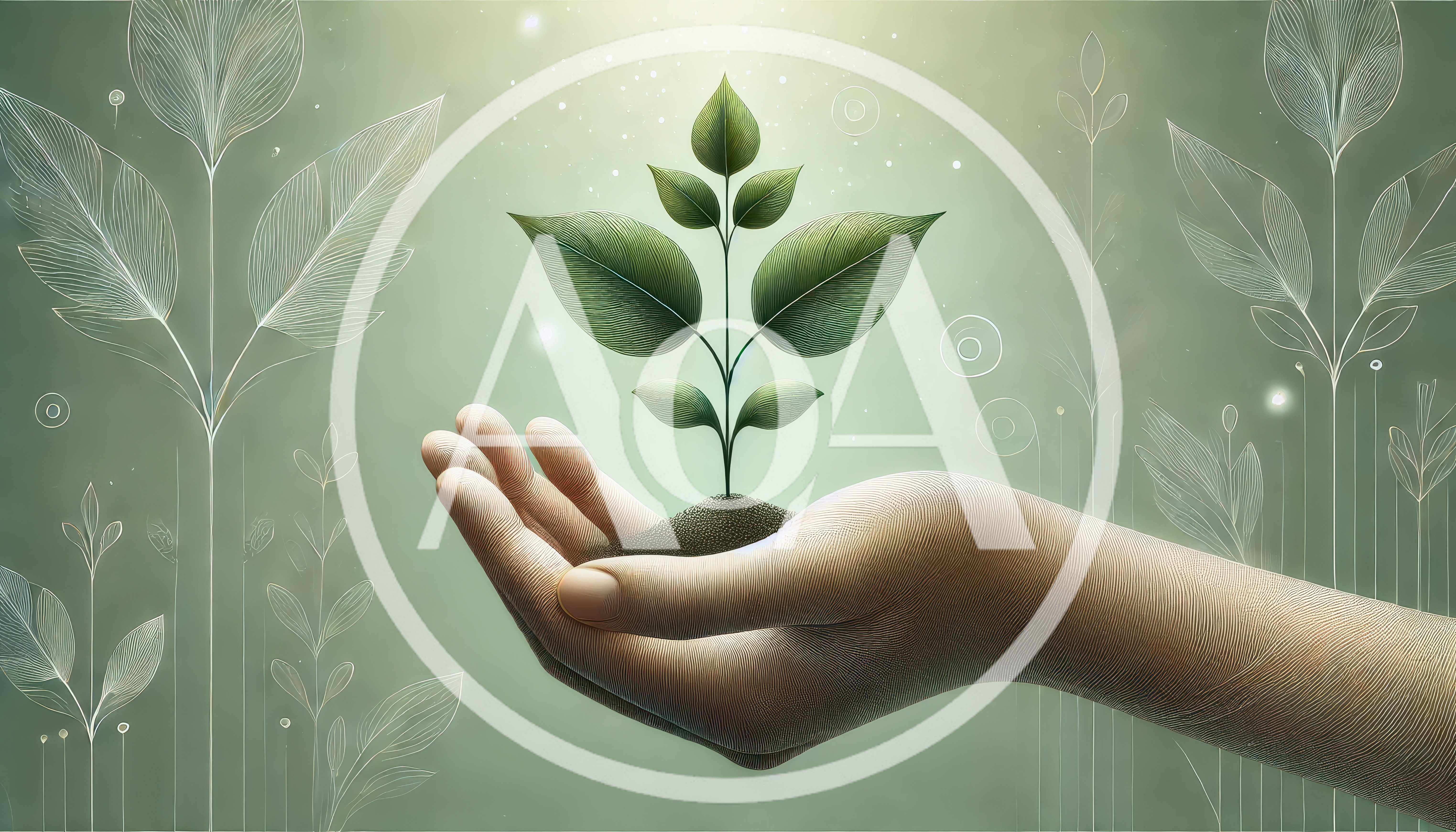 Hand Holding A Small Green Plant Sprout