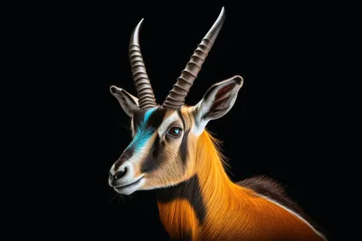 Portrait Of A Majestic Antelope With Vibrant Markings