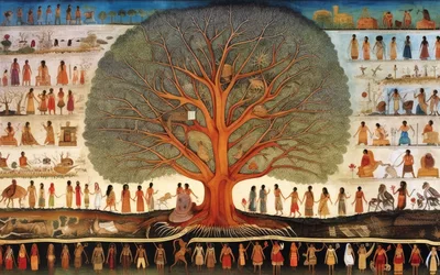 Large Mural Depicting A Symbolic Tree Of Life