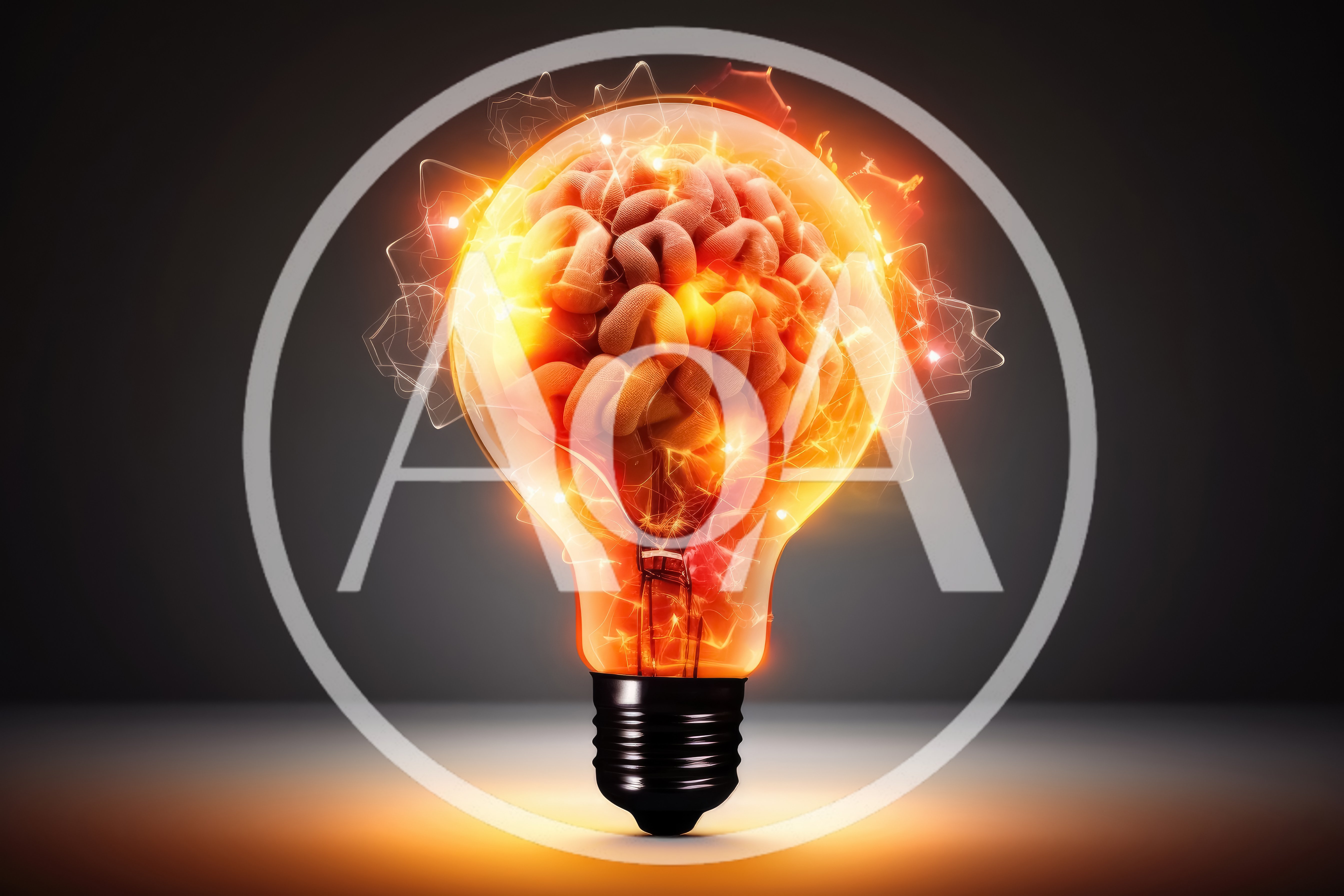 Glowing Human Brain Inside A Light Bulb
