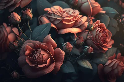 Close Up Of Blooming Pink Roses