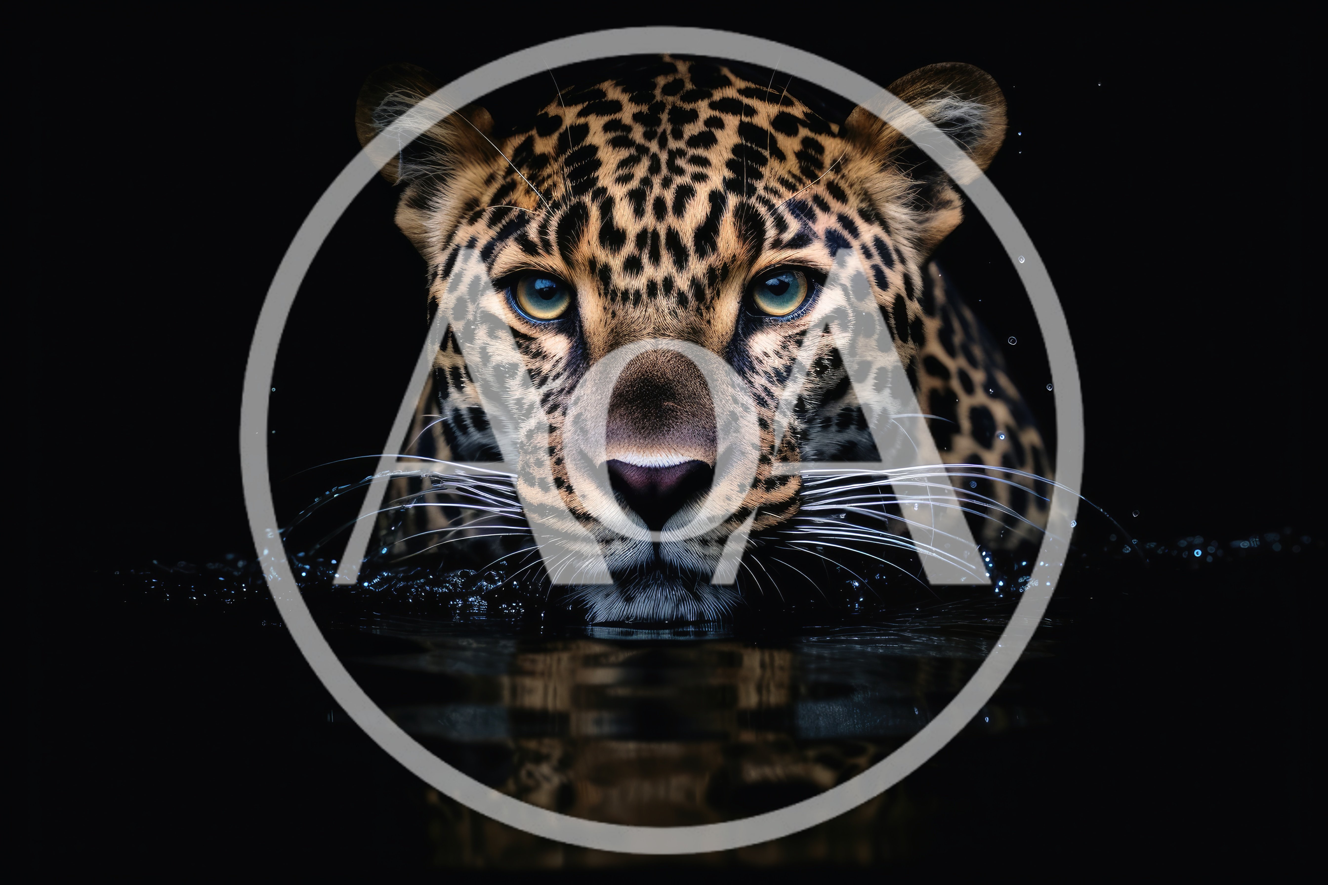 Leopard Emerging From Dark Water