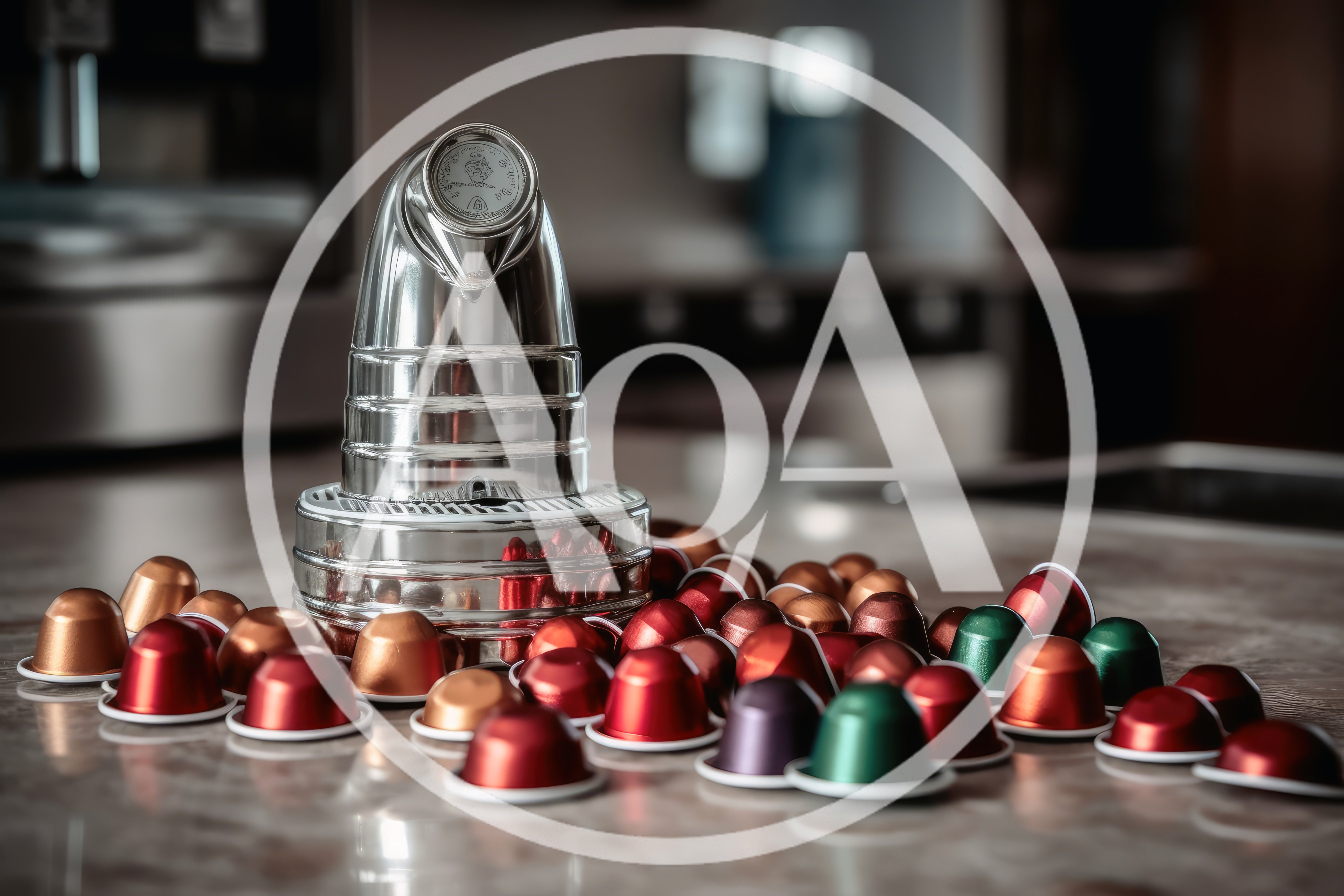 Silver Coffee Capsule Machine With Assorted Espresso Pods
