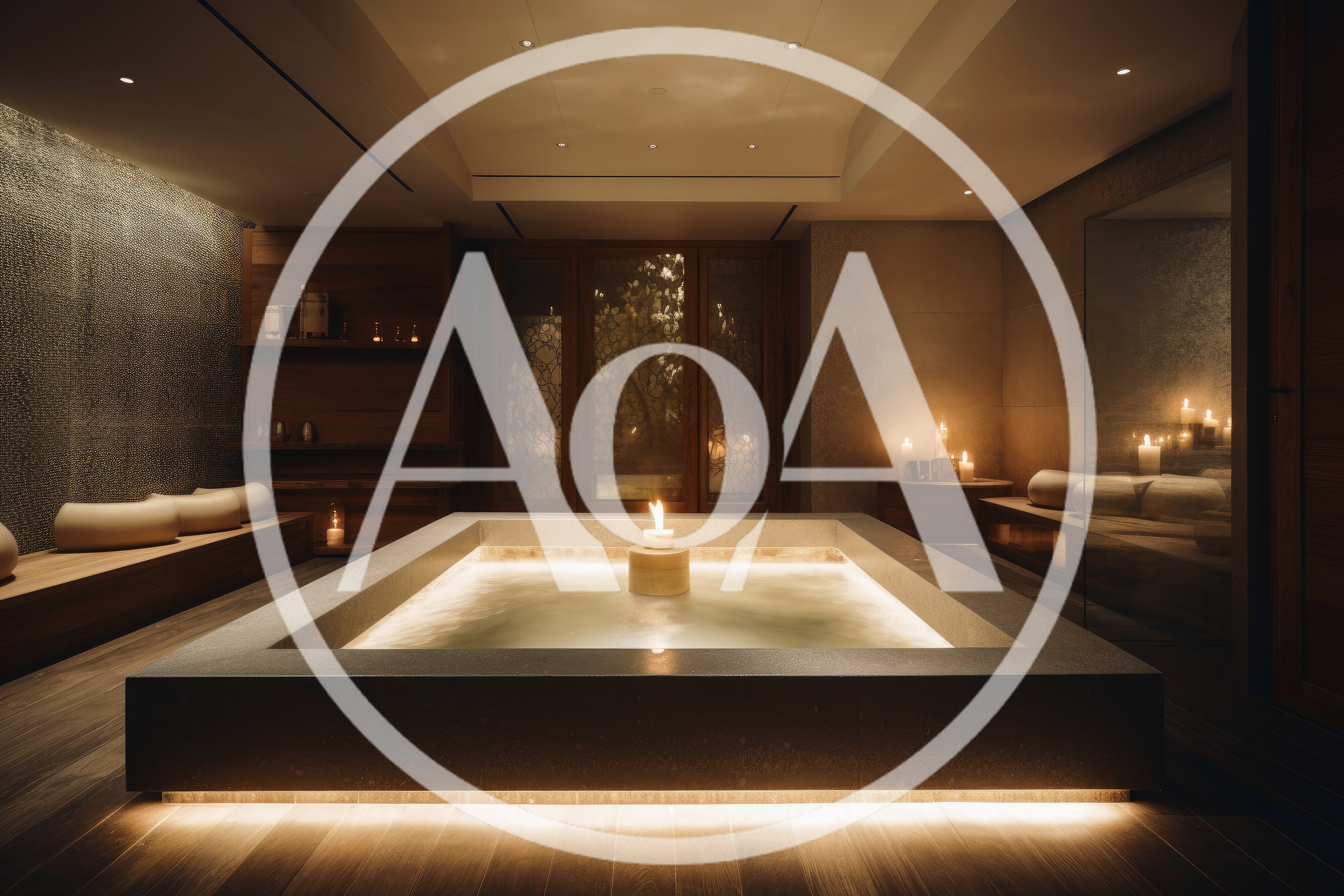 Luxury Spa Room With A Central Hot Tub