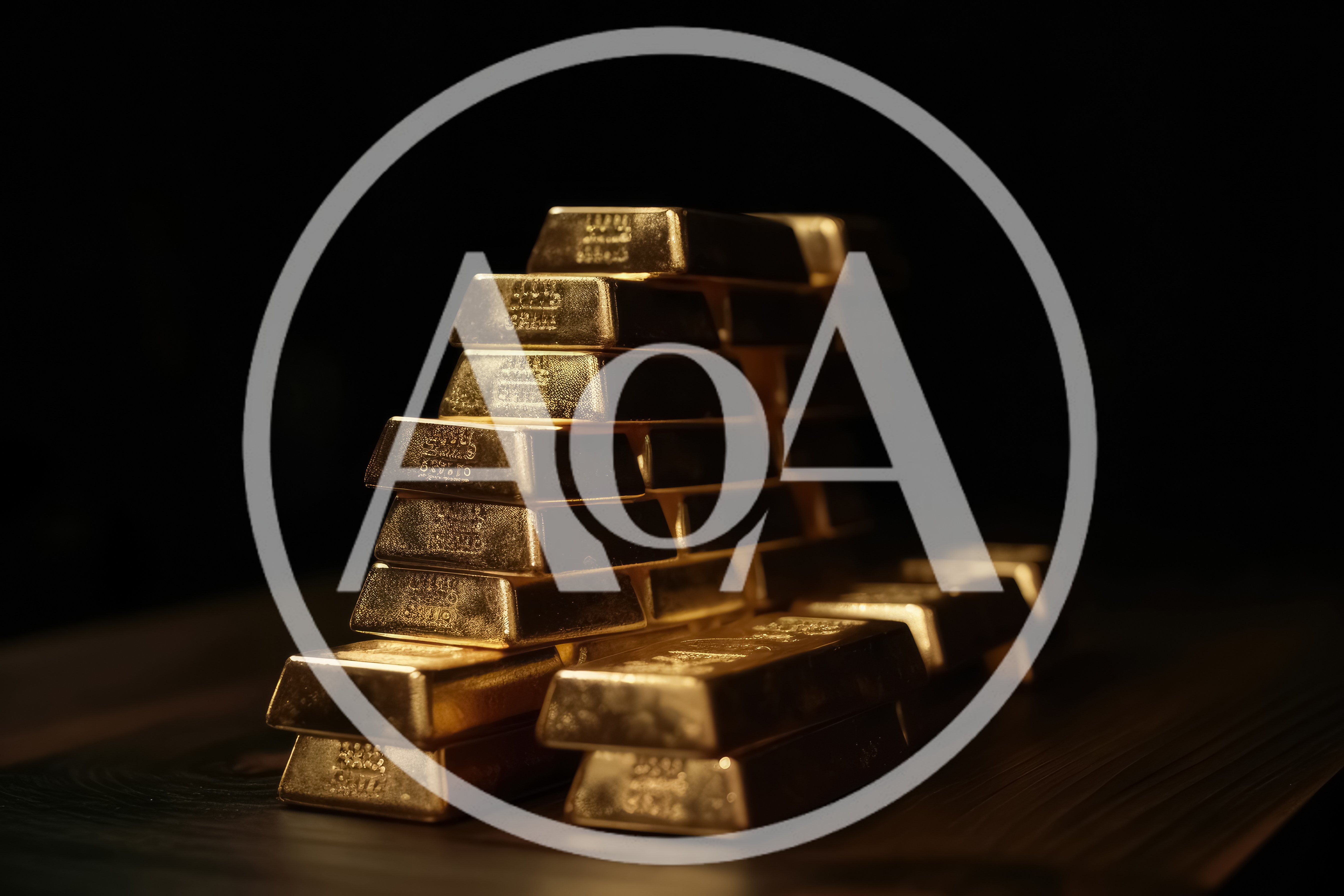 Stack Of Shiny Gold Bars On Dark Surface
