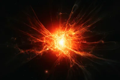 Cosmic Supernova Explosion In Deep Space