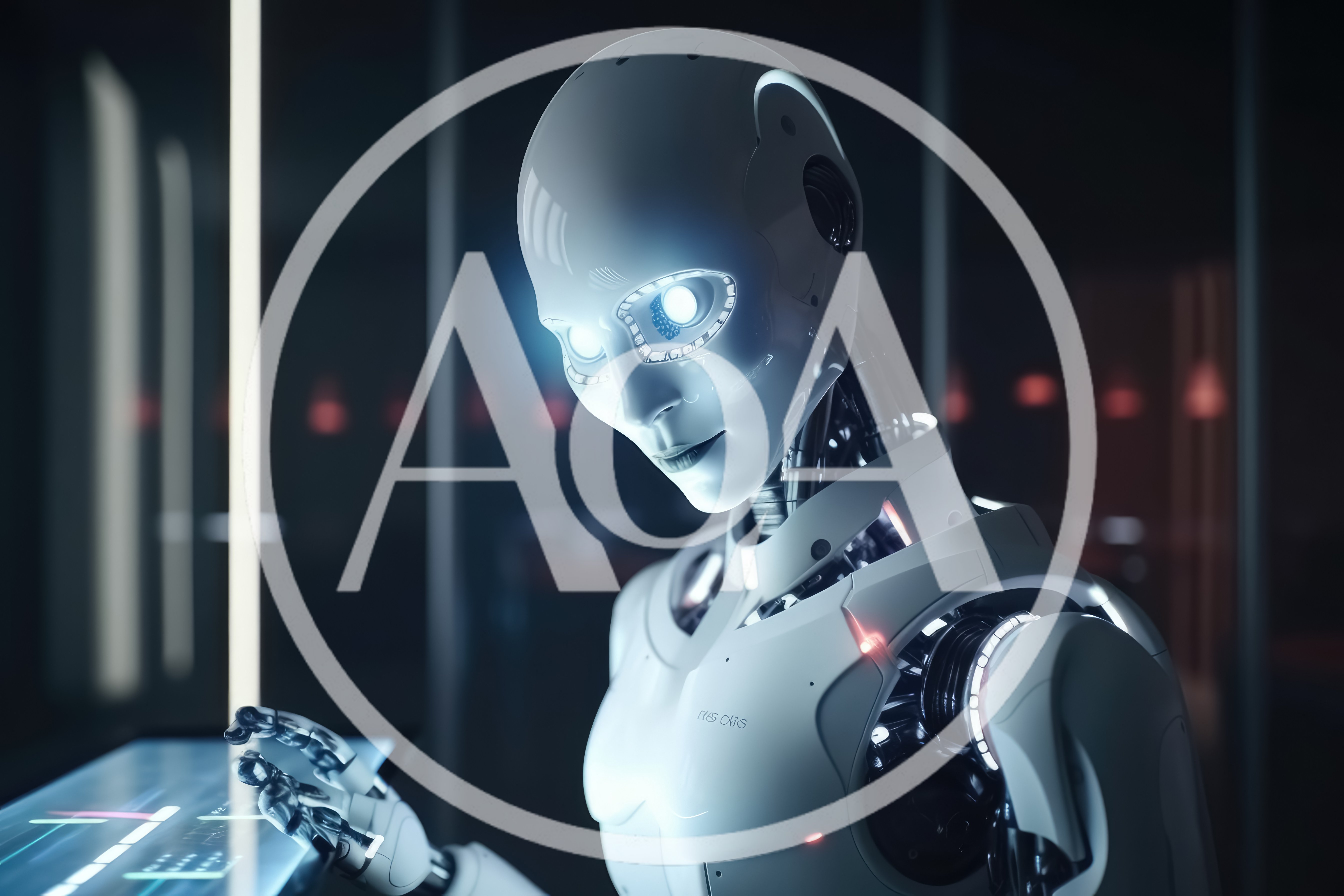 Humanoid Robot Interacting With Digital Touchscreen Interface