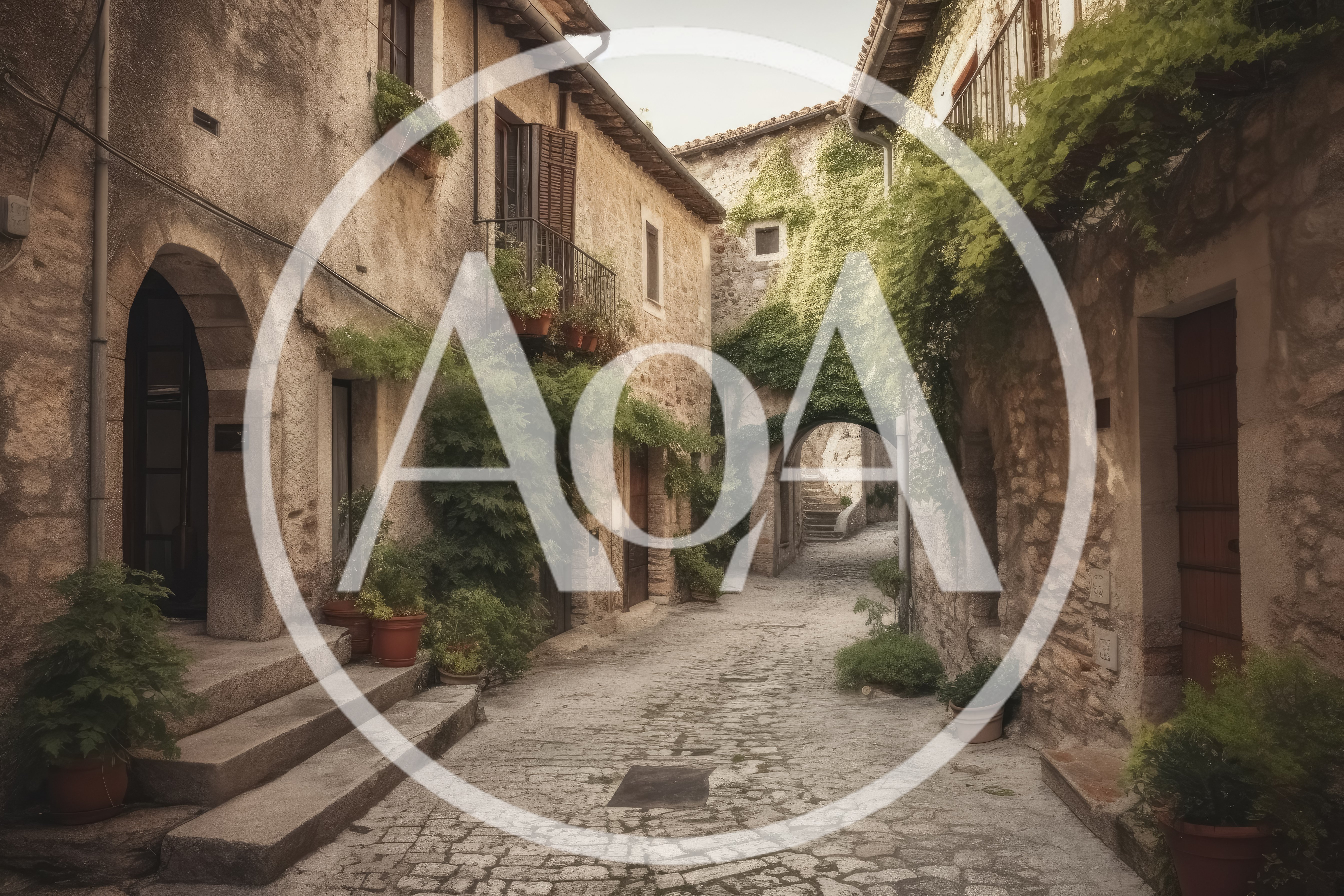 Narrow Cobblestone Street In A Historic European Village