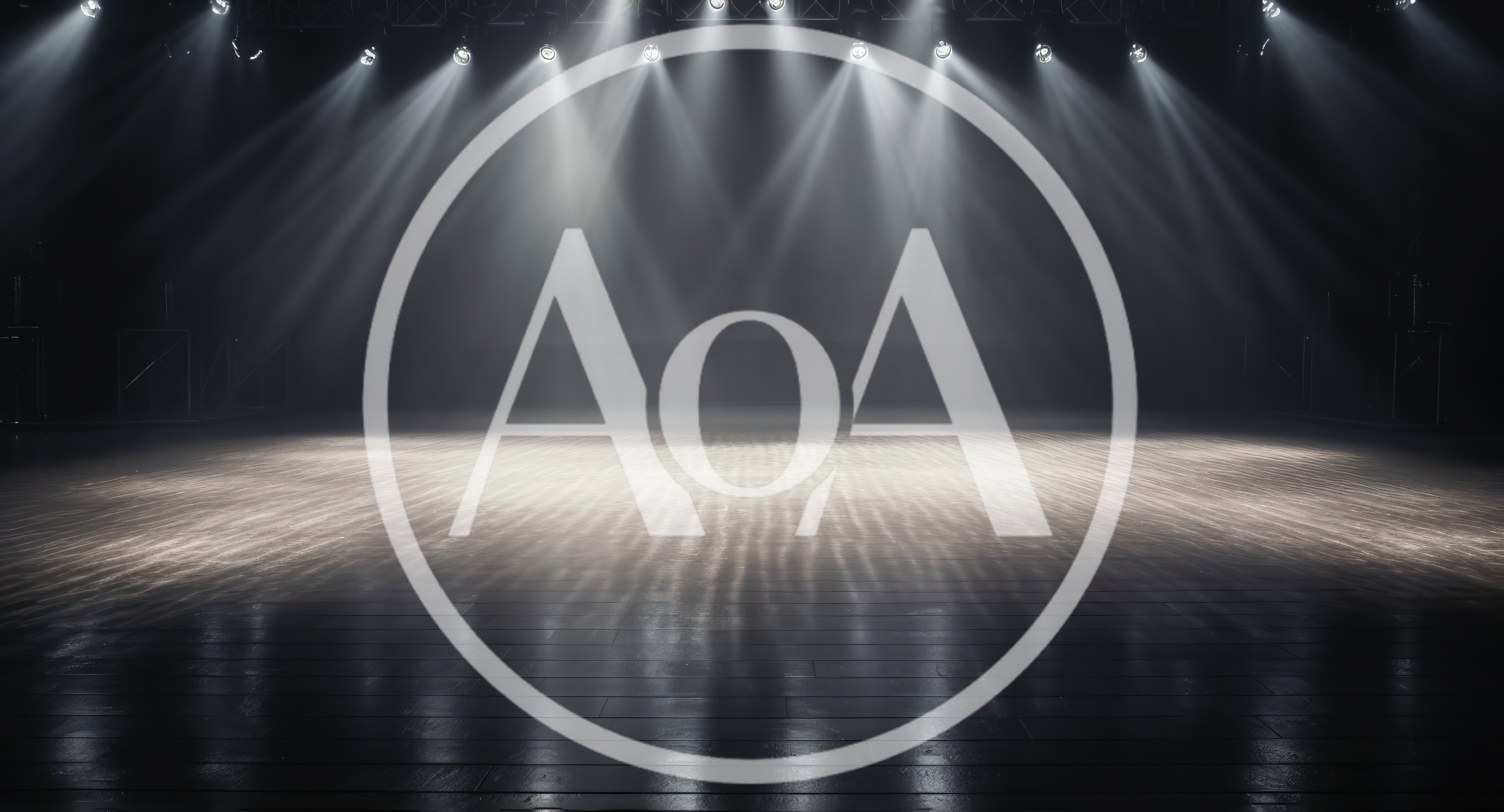 Empty Stage With Dramatic Overhead Spotlight Beams