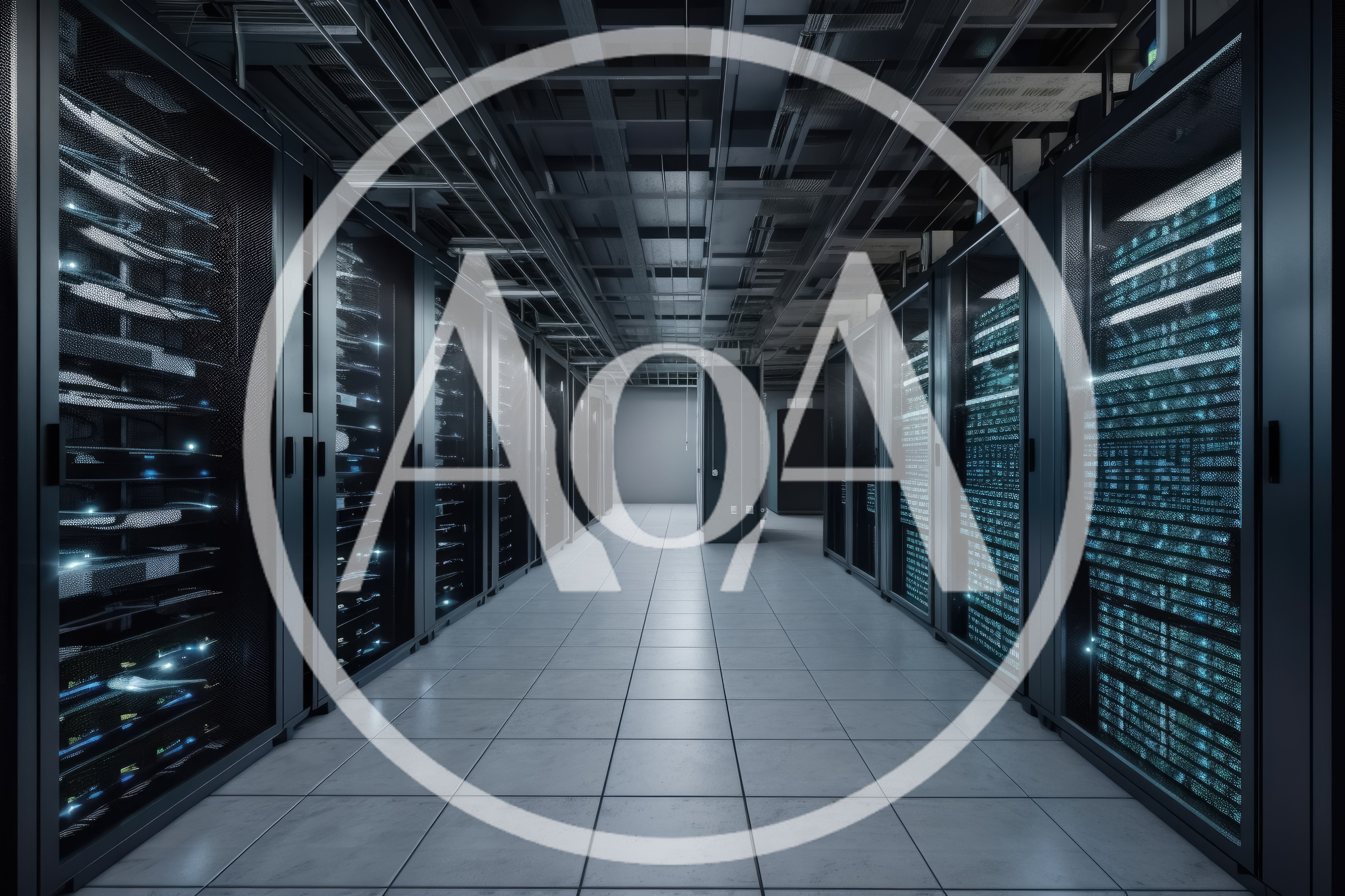 Modern Data Center Server Room Aisle