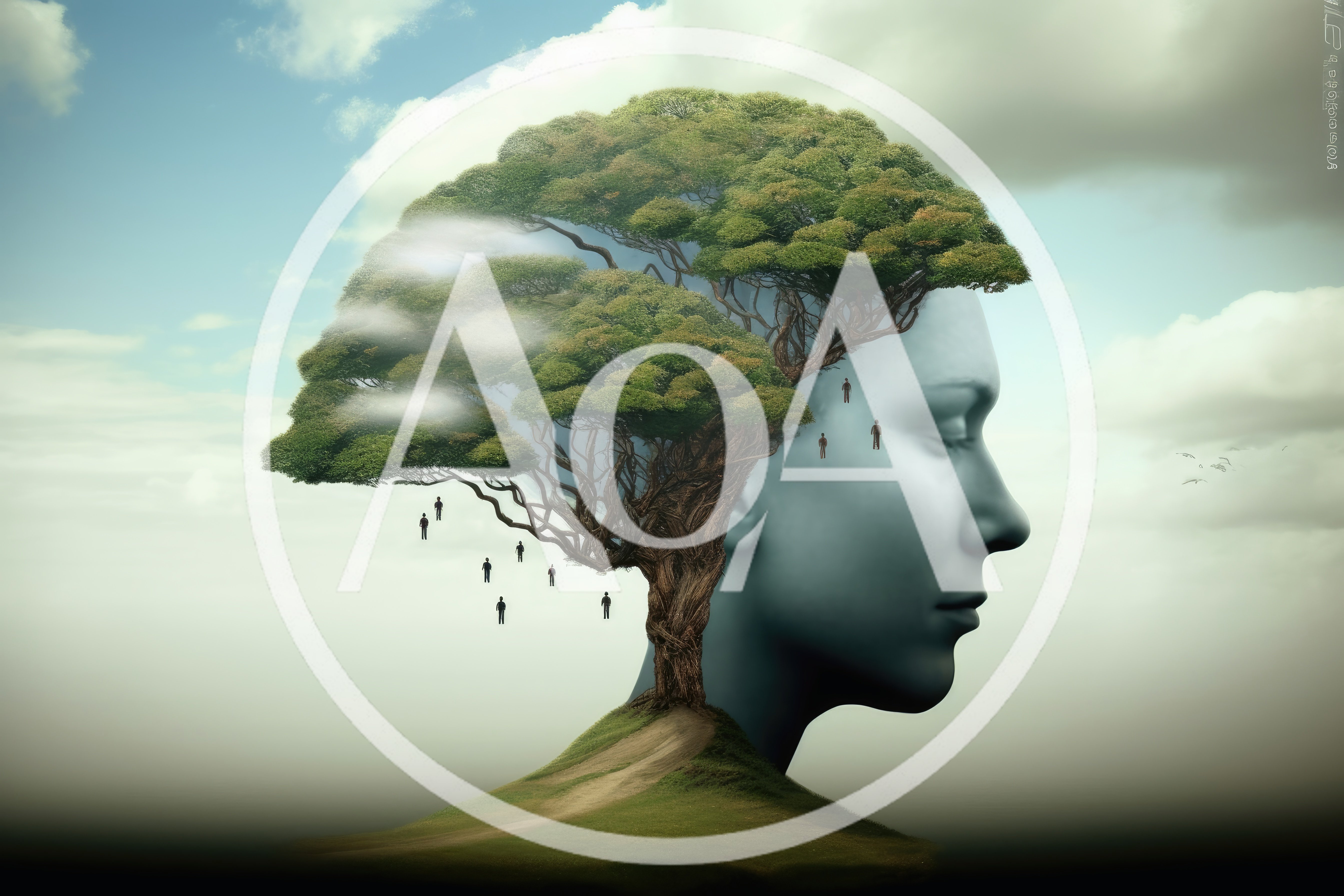 Surreal Human Head Merged With A Tree