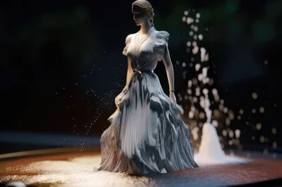 Elegant Statue Of A Woman In A Flowing Dress