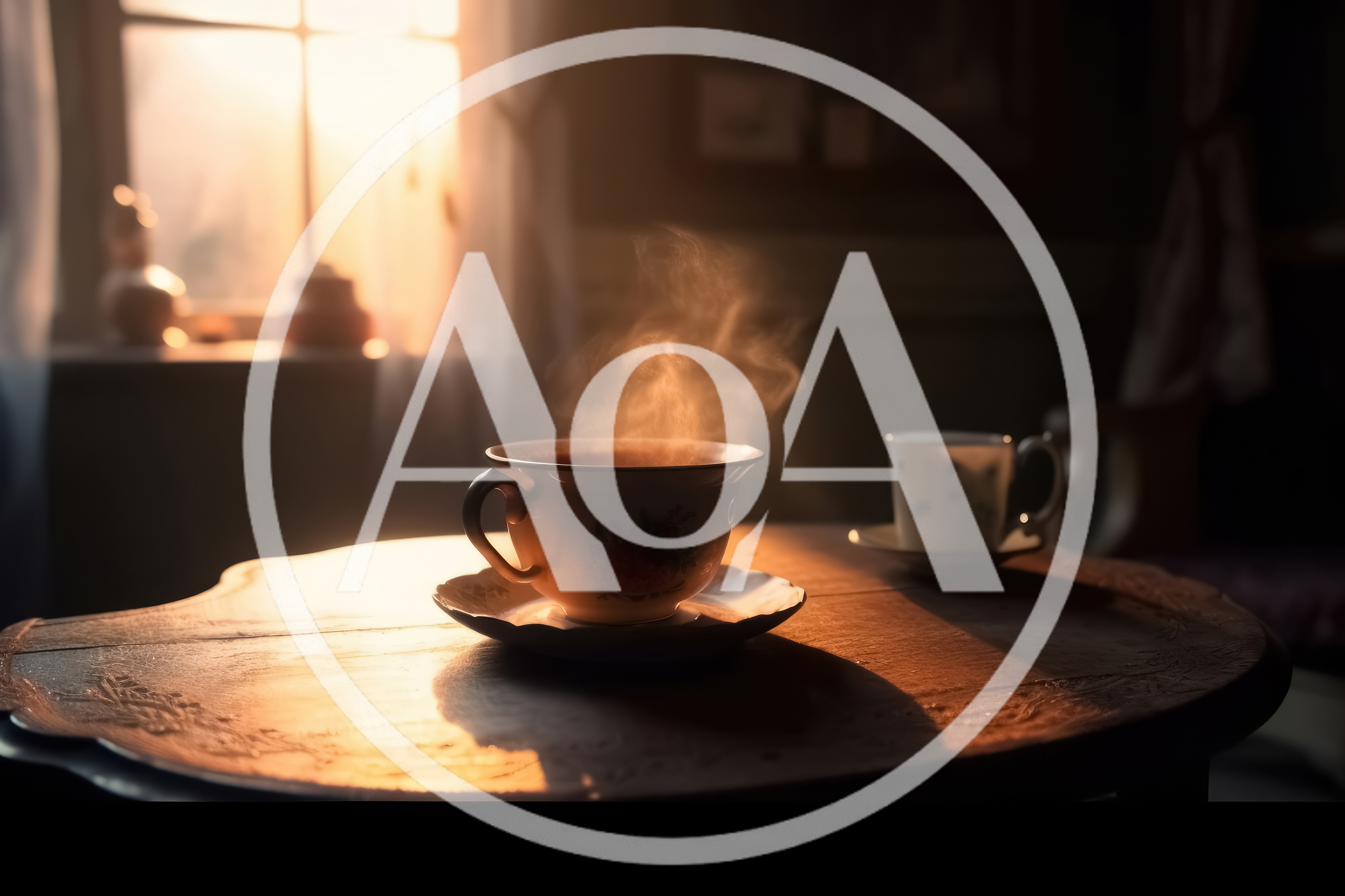Steaming Cup Of Tea On A Wooden Table