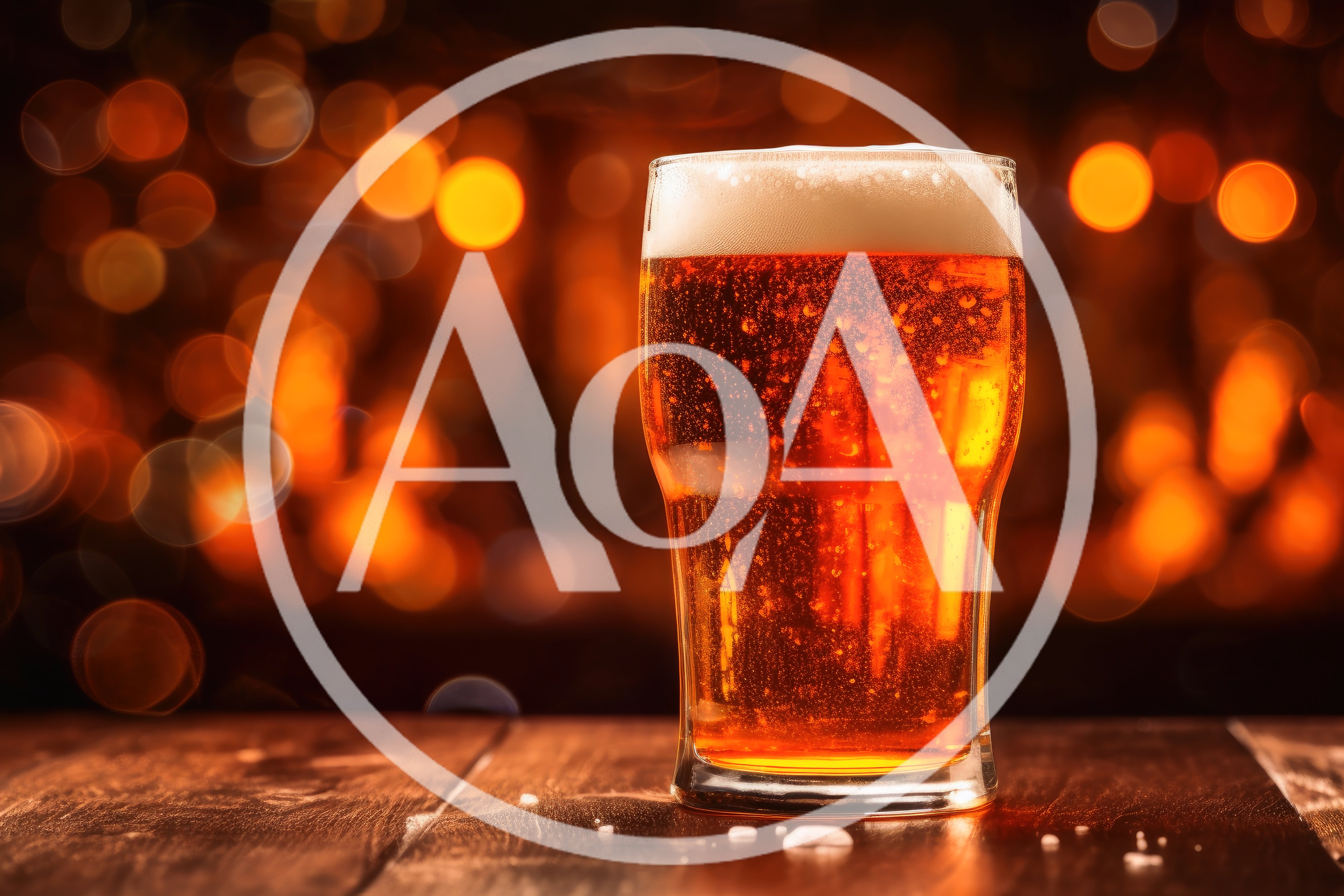Pint Of Amber Beer On A Wooden Bar