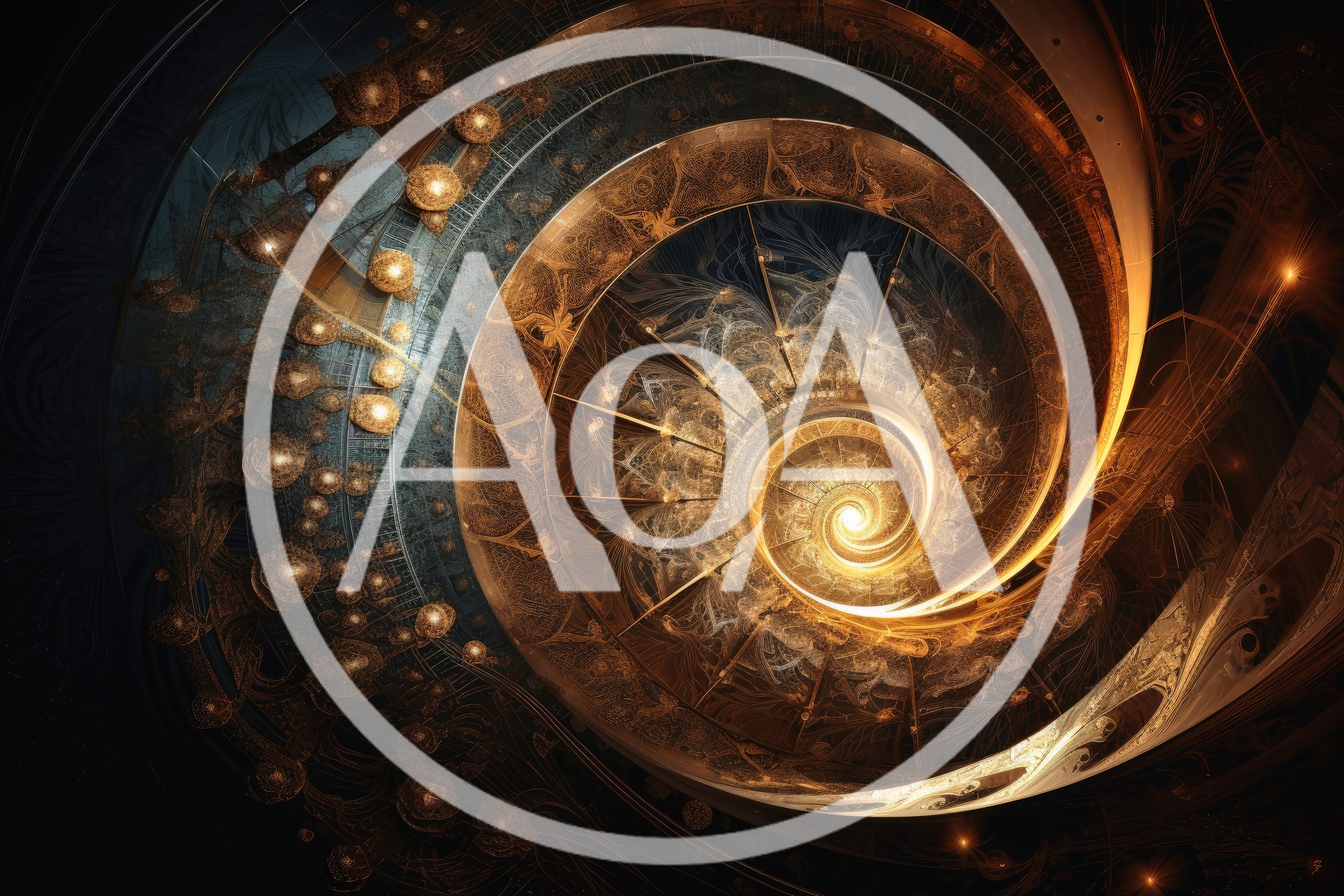 Abstract Golden Spiral Staircase Fractal Art