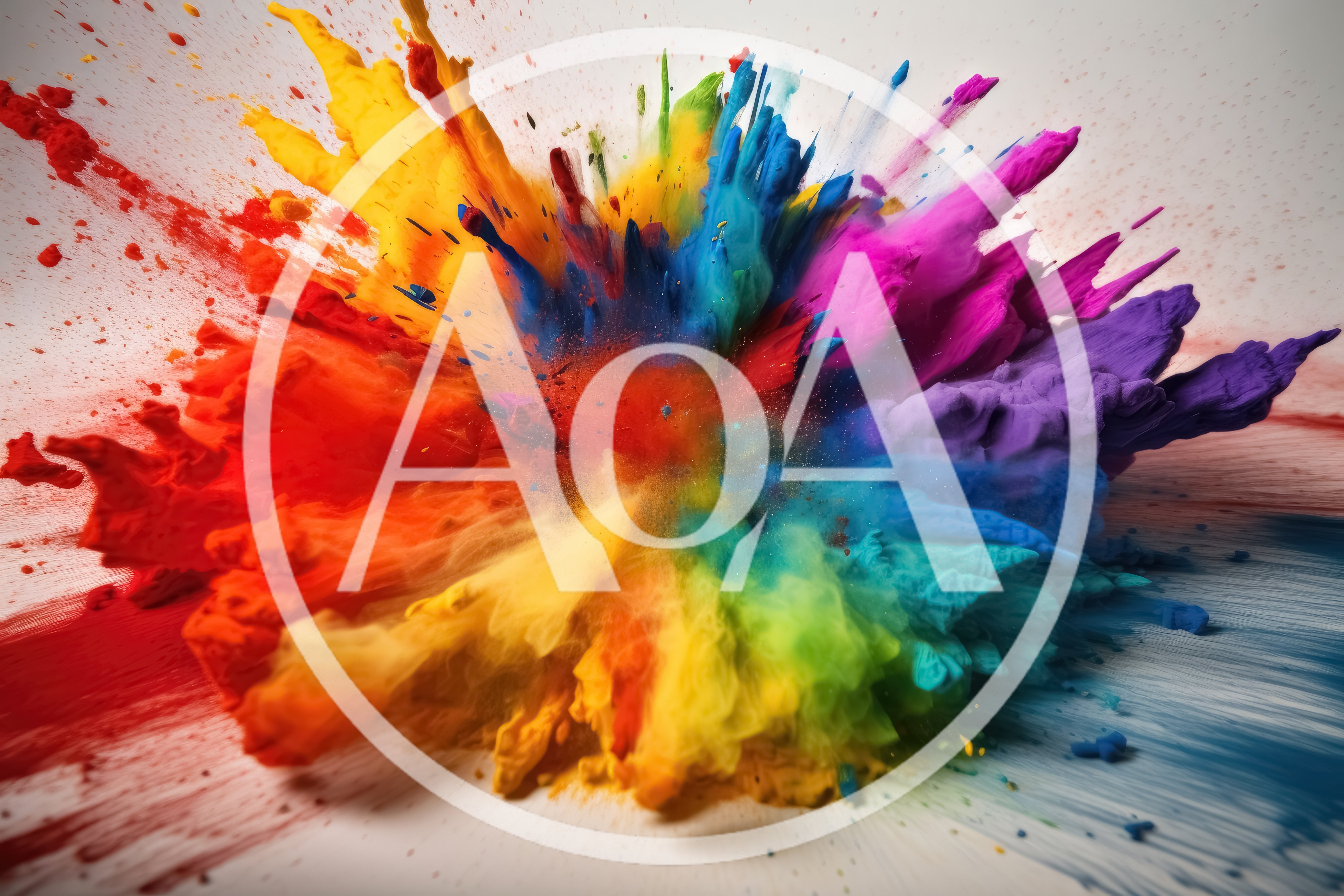 Vibrant Multi-Colored Powder Explosion On White Background