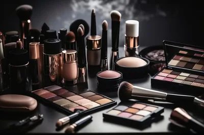 Professional Makeup Collection With Brushes And Palettes