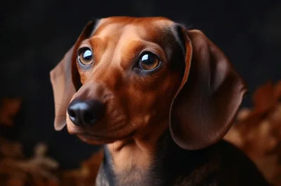 Portrait Of A Brown Dachshund Dog