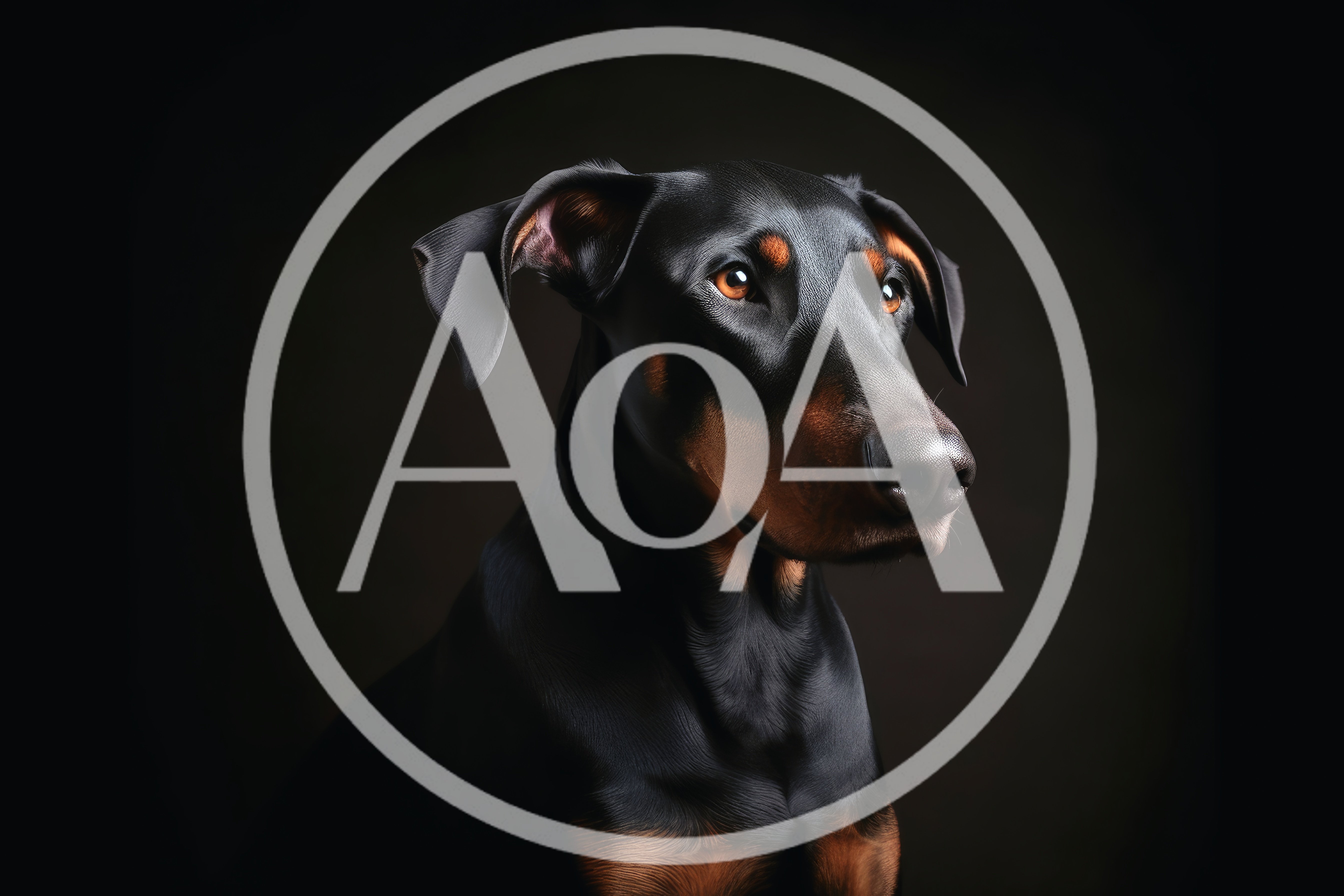Portrait Of A Doberman Pinscher Dog