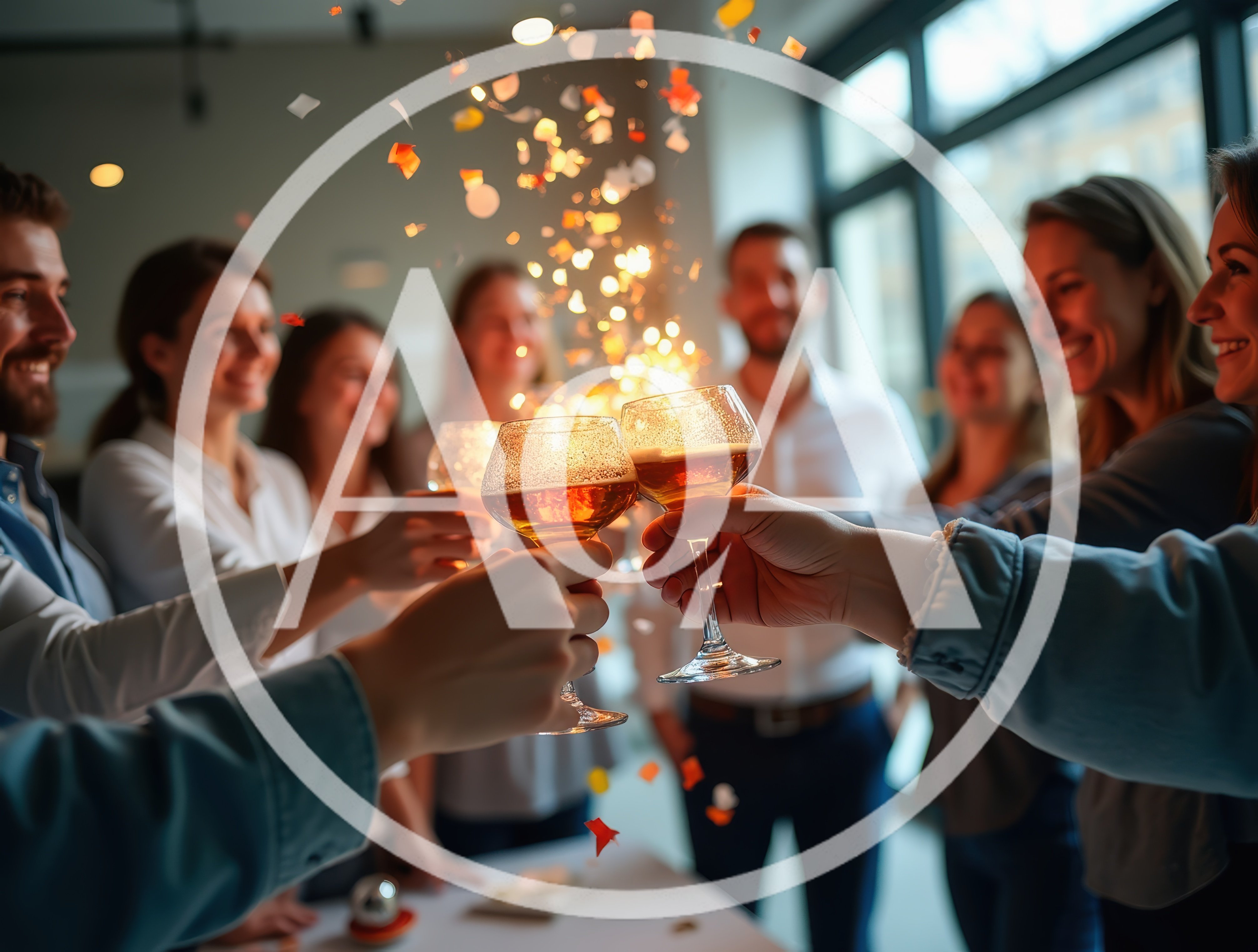 Group Of Friends Celebrating With A Toast