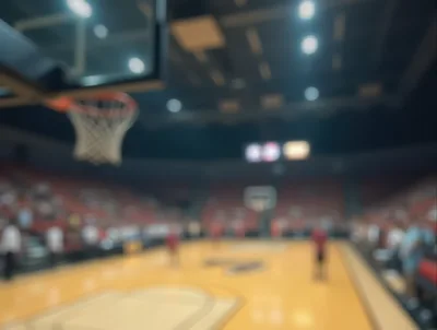 Blurred Basketball Court Interior During Practice