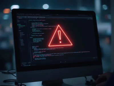 Computer Monitor Displaying Critical System Error Warning