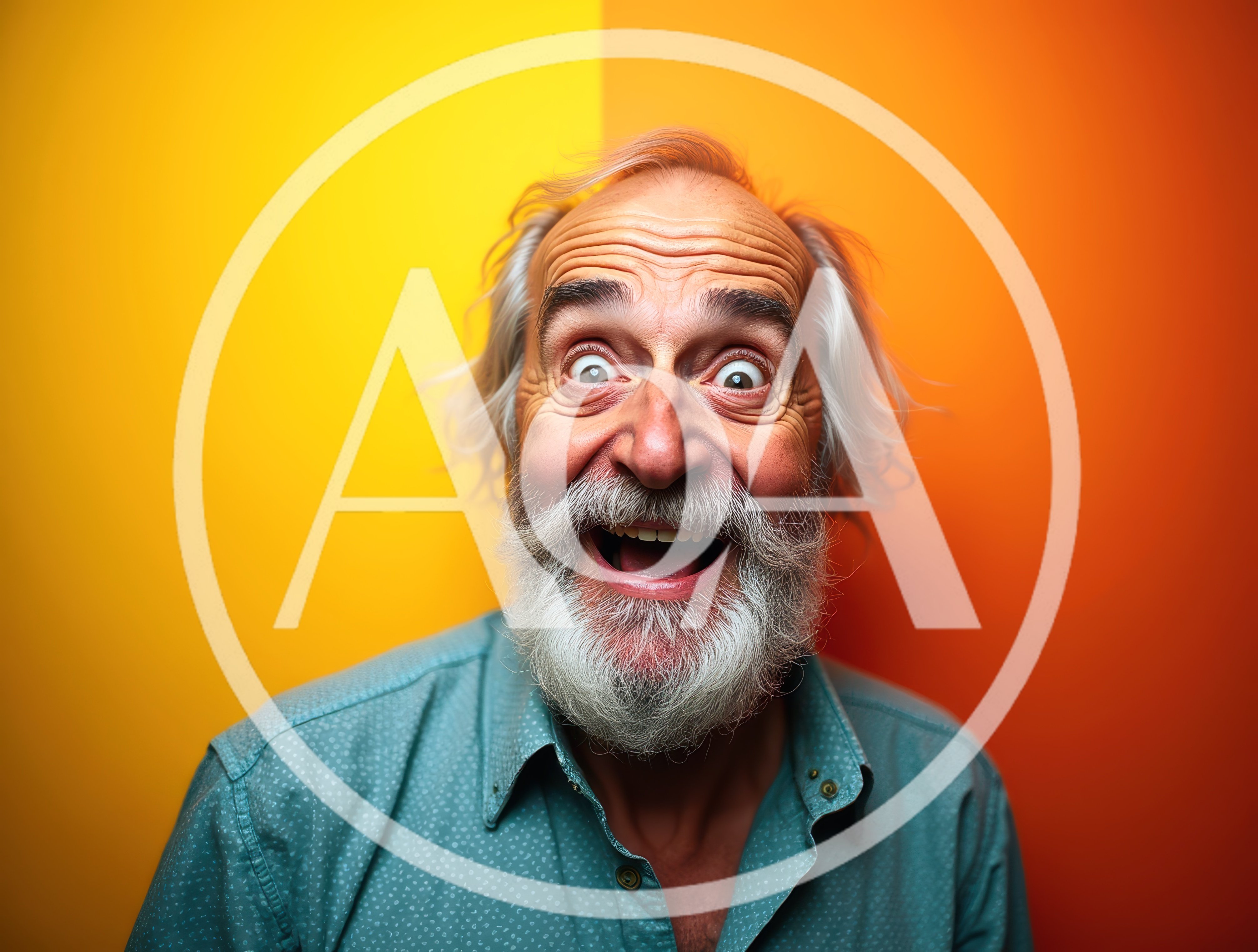 Surprised Elderly Man With Wide Eyes And Open Mouth