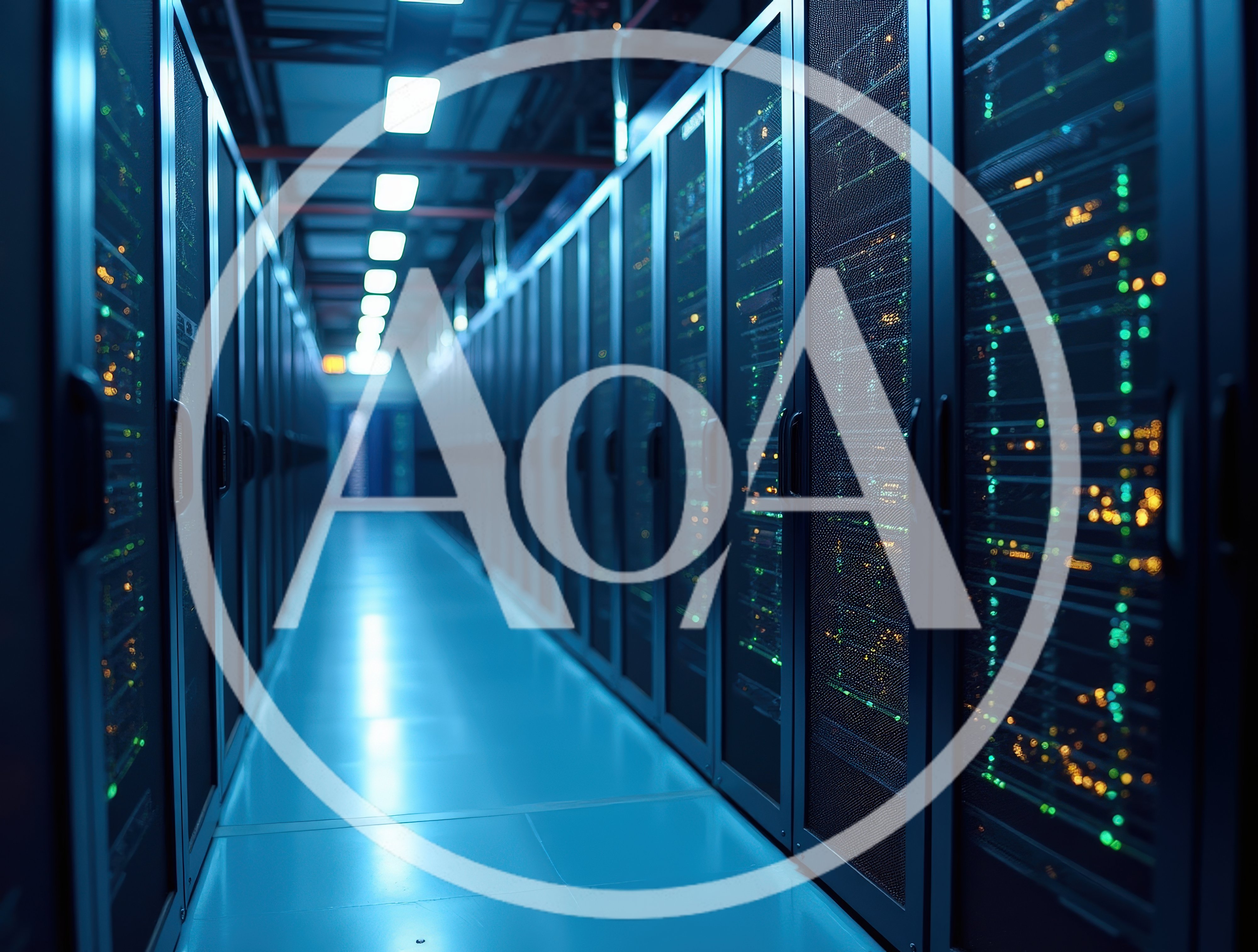 Modern Data Center Server Room Aisle