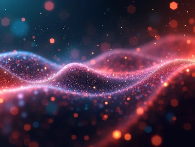 Abstract Glowing Particle Wave Motion Background