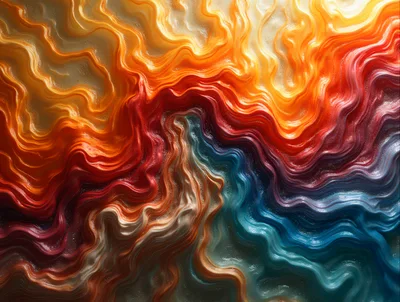Abstract Fluid Paint Swirls With Glitter Texture