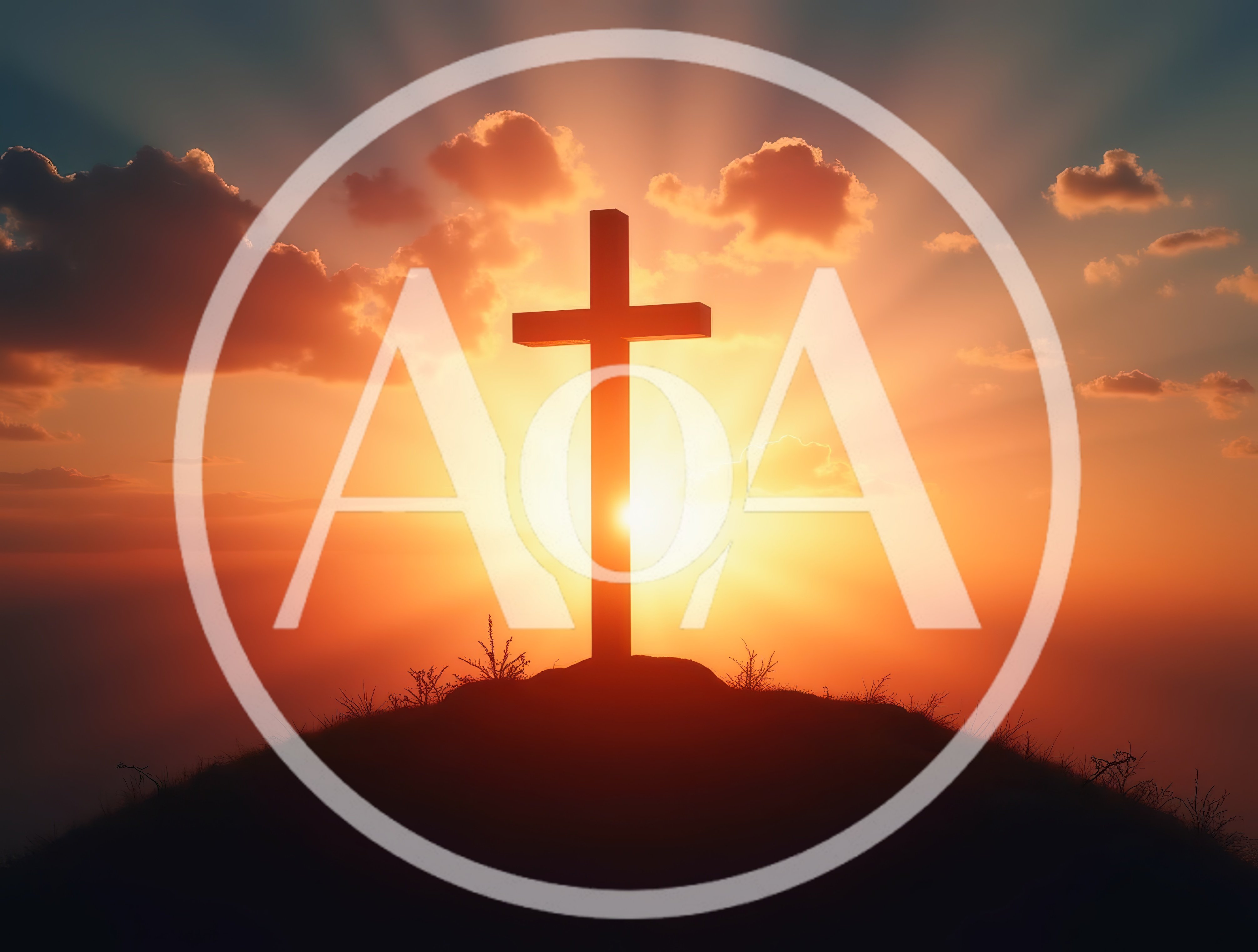 Silhouette Of A Christian Cross On A Hilltop