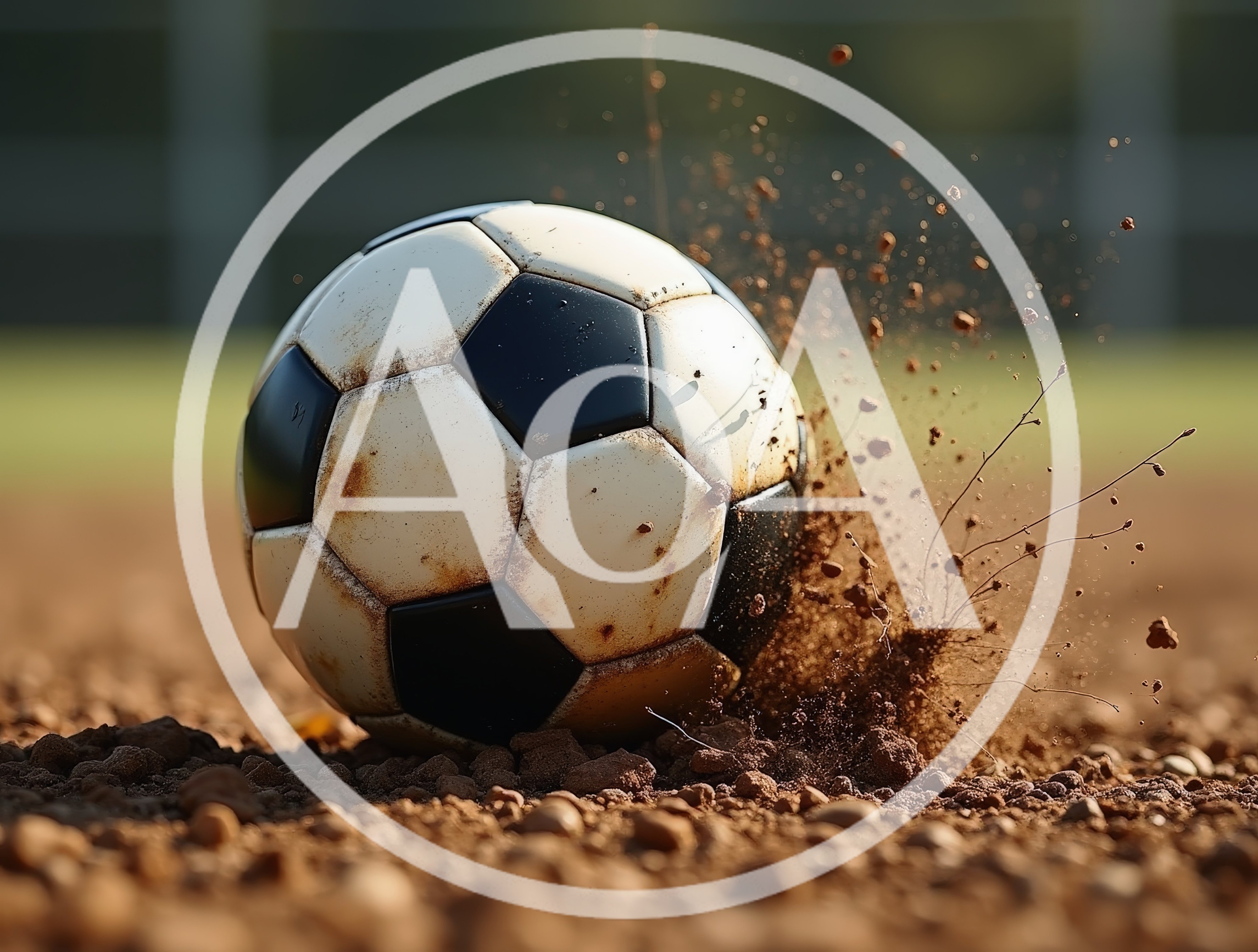 Soccer Ball Impacting Dirt Ground