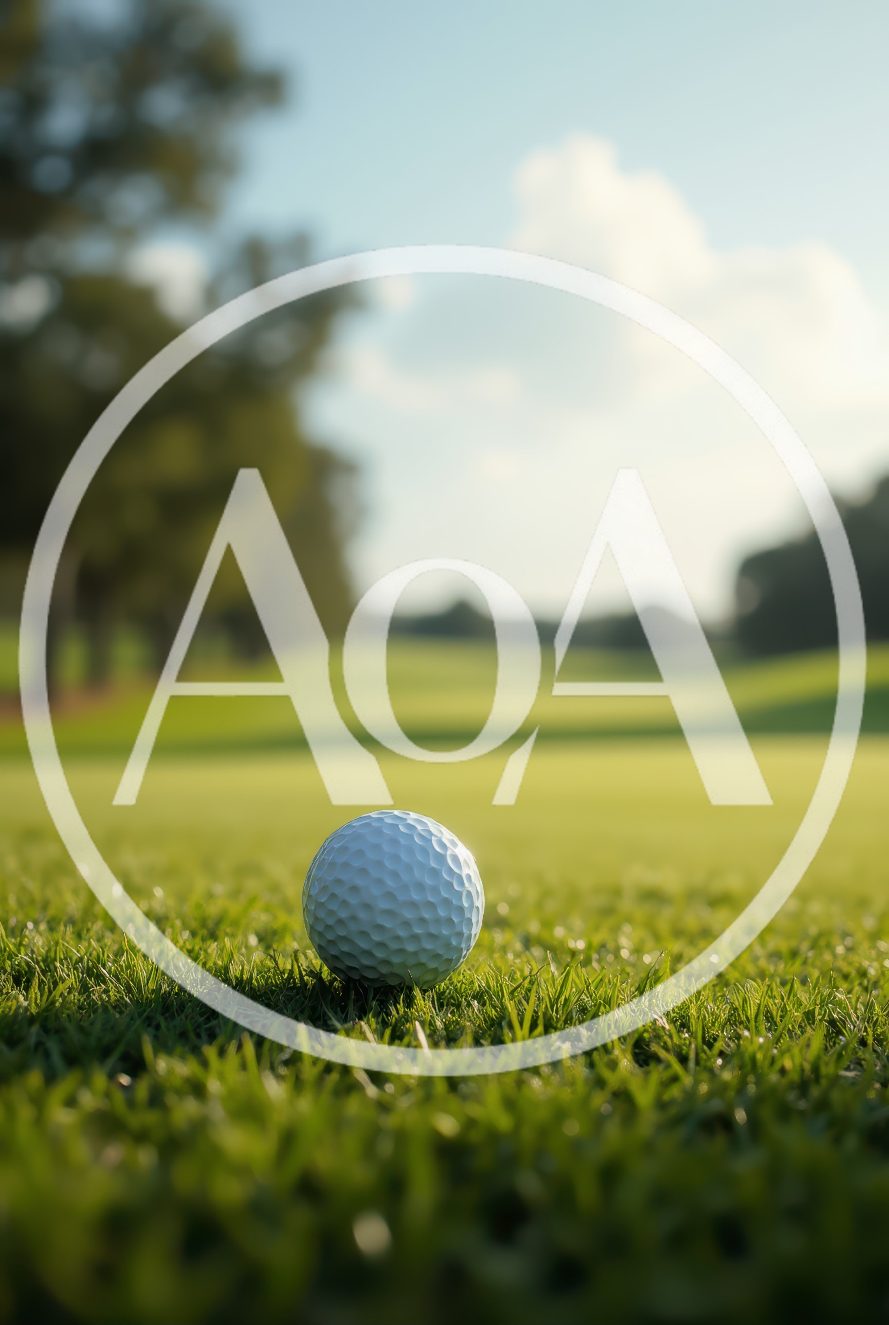 Golf Ball Resting On Green Grass Of Golf Course