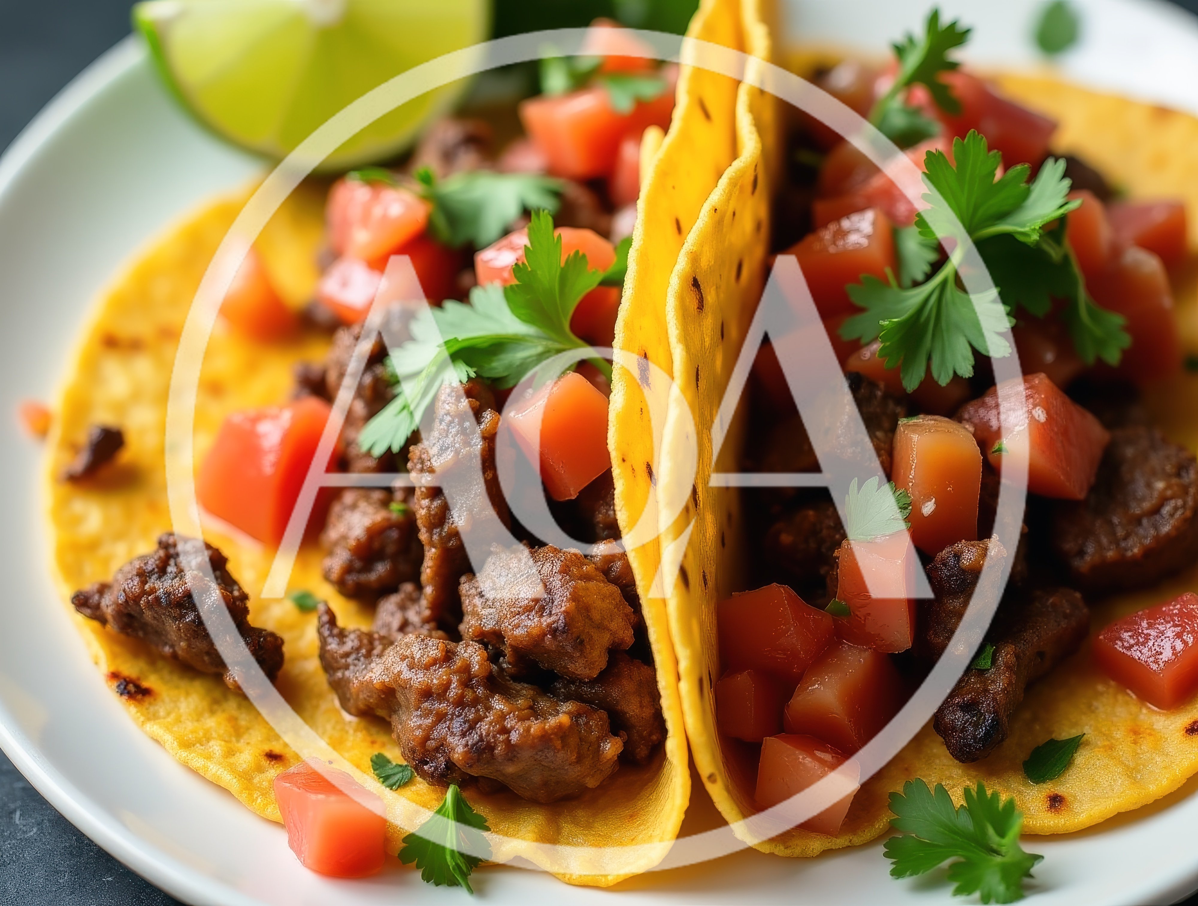 Two Delicious Beef Tacos With Fresh Tomato Salsa