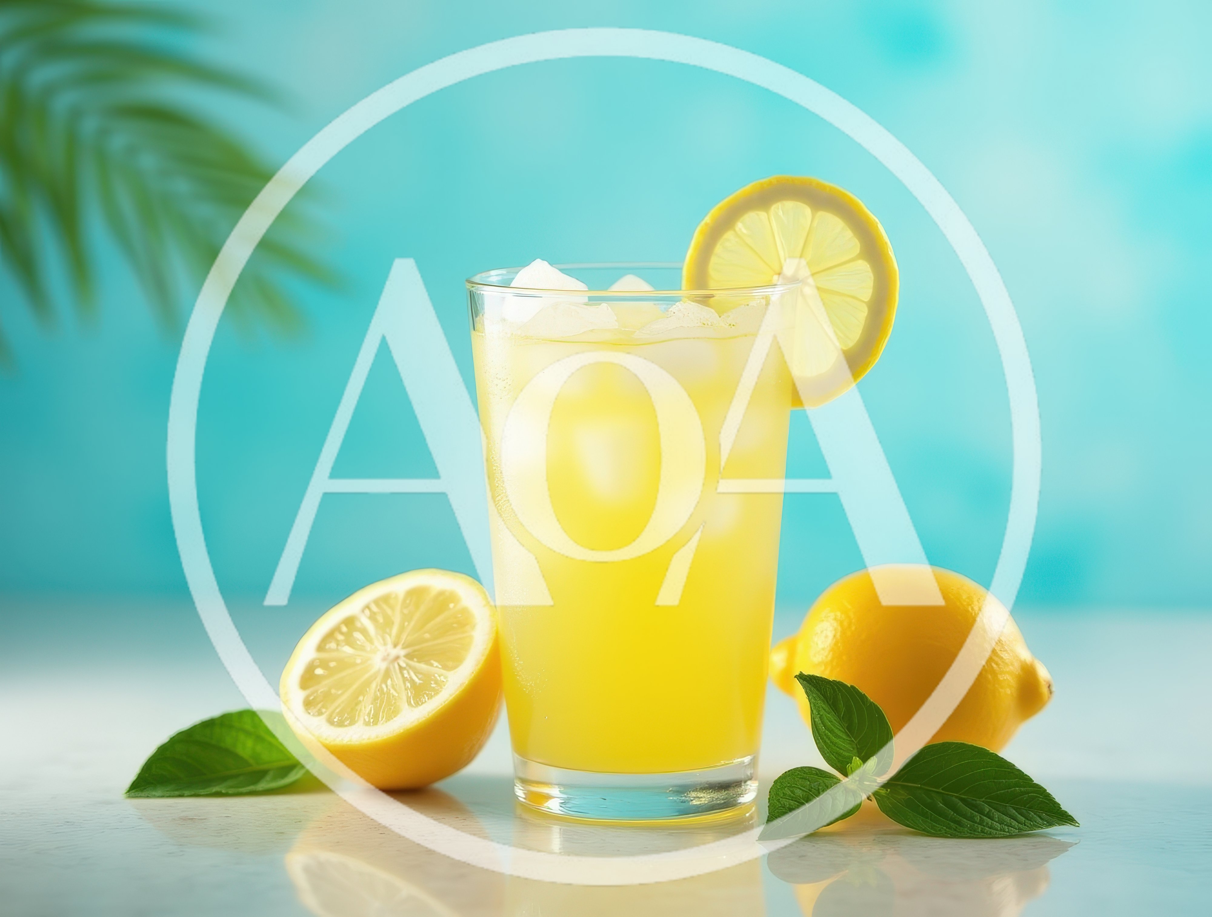 Refreshing Glass Of Lemonade With Fresh Lemons And Mint
