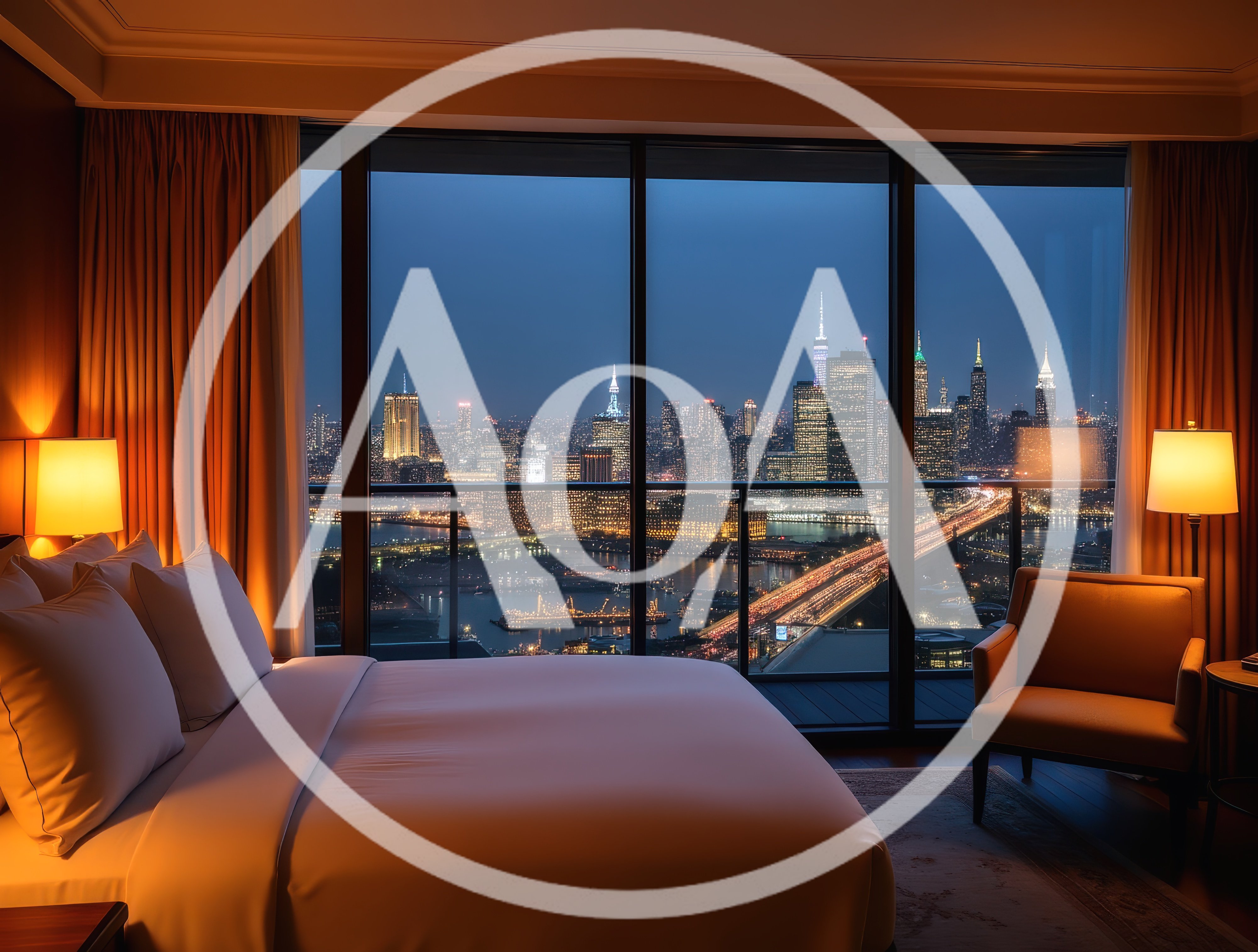 Luxury Hotel Room With Panoramic New York City Skyline View