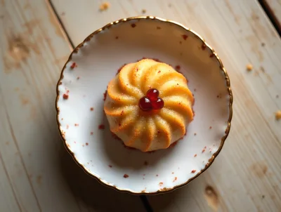 Single Small Bundt Cake On A Decorative Plate