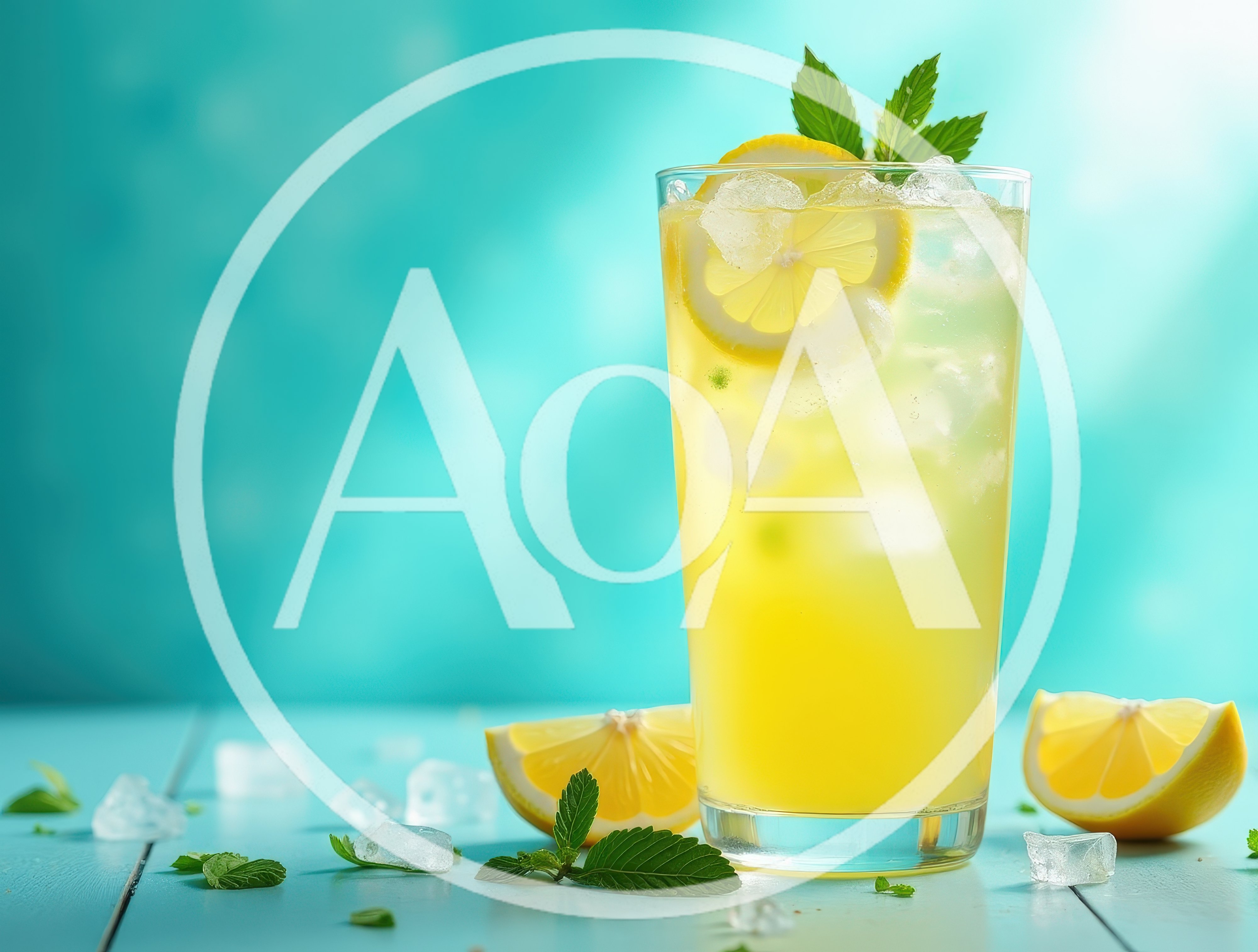 Refreshing Glass Of Lemonade With Mint And Ice