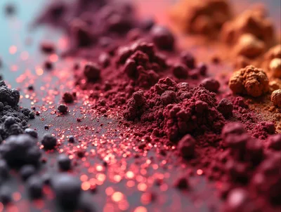 Macro View Of Colorful Cosmetic Pigment Powder