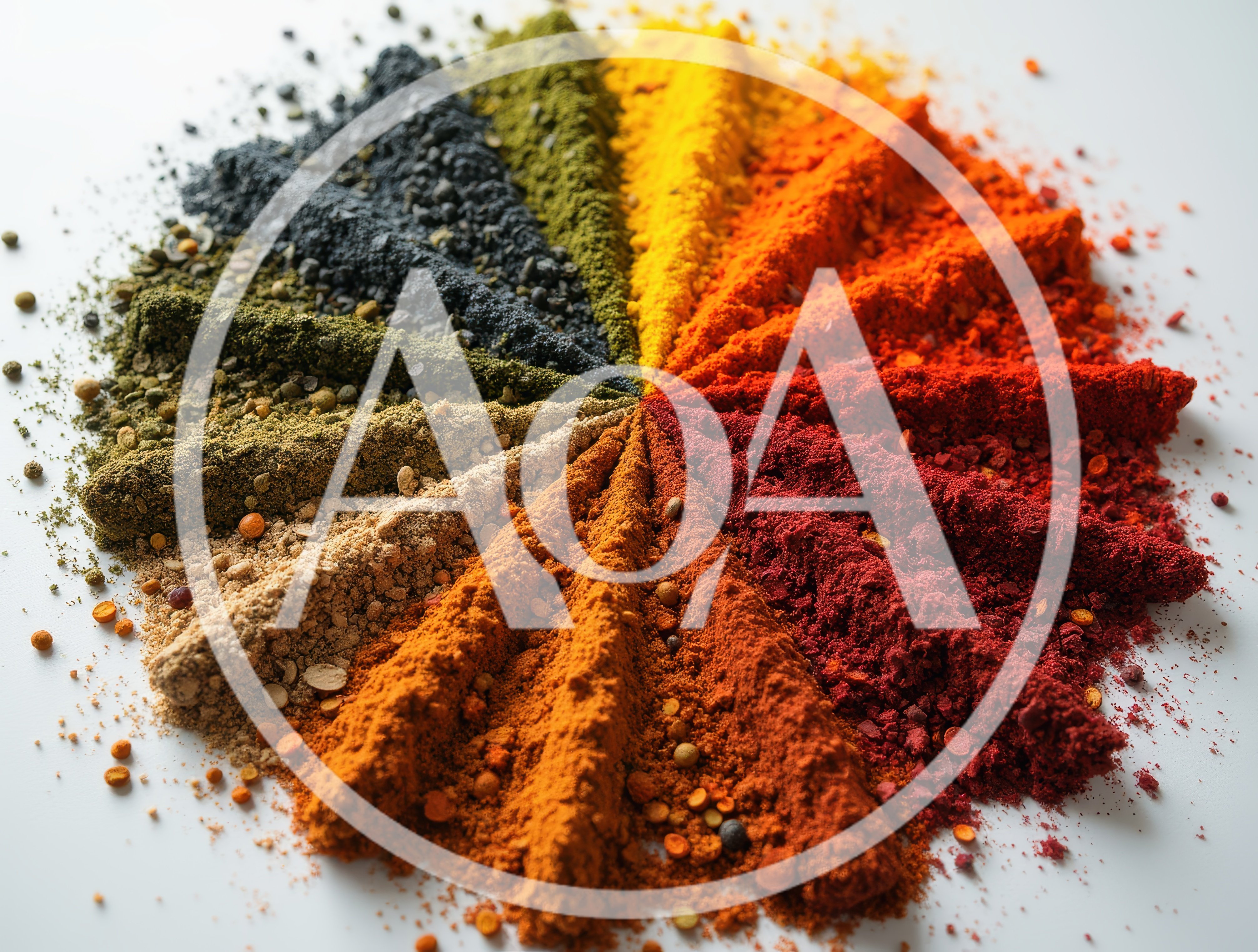 Vibrant Assortment Of Colorful Spices Arranged In A Circle